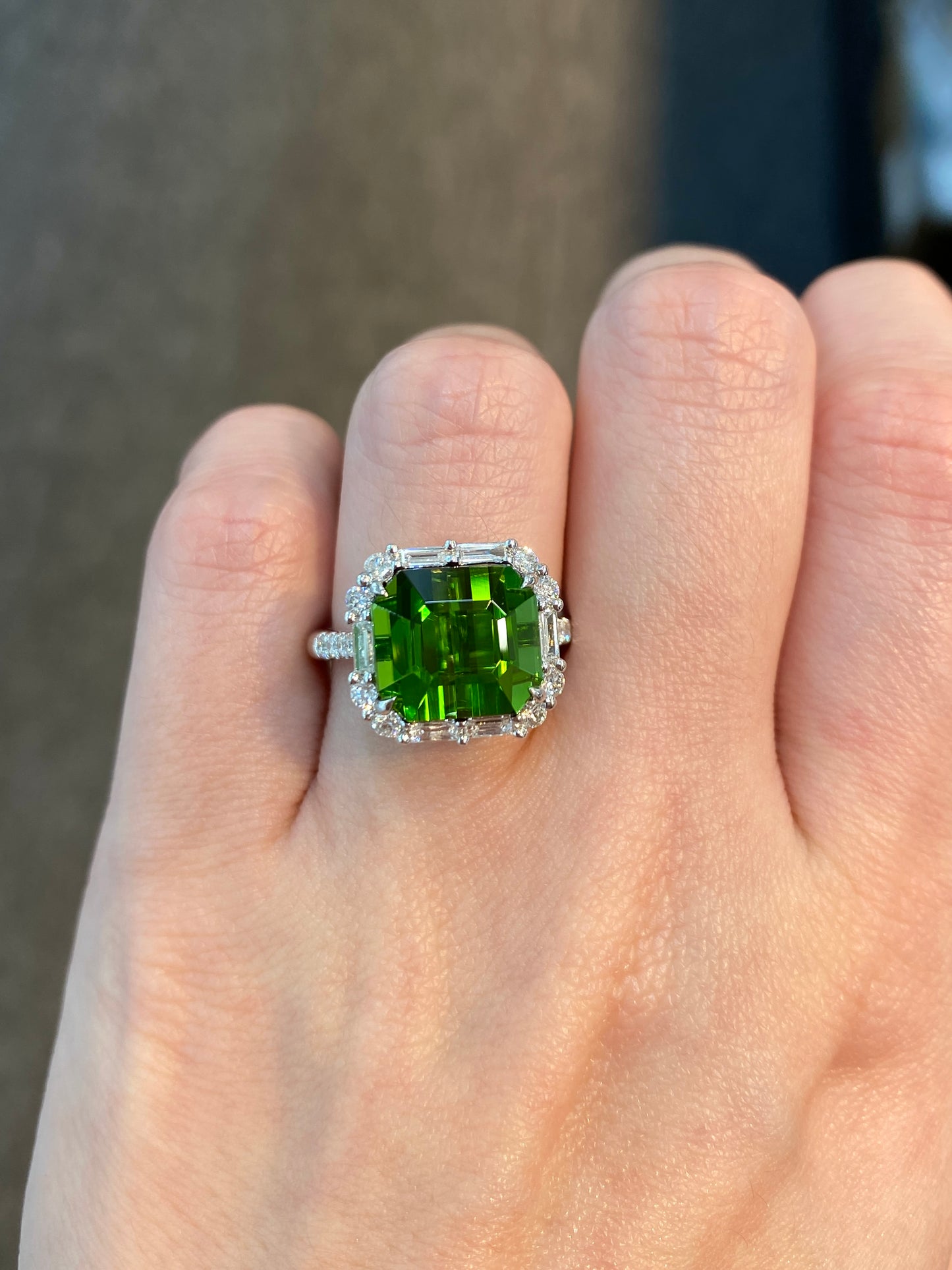 Natural Green Tourmaline 7.62ct Ring