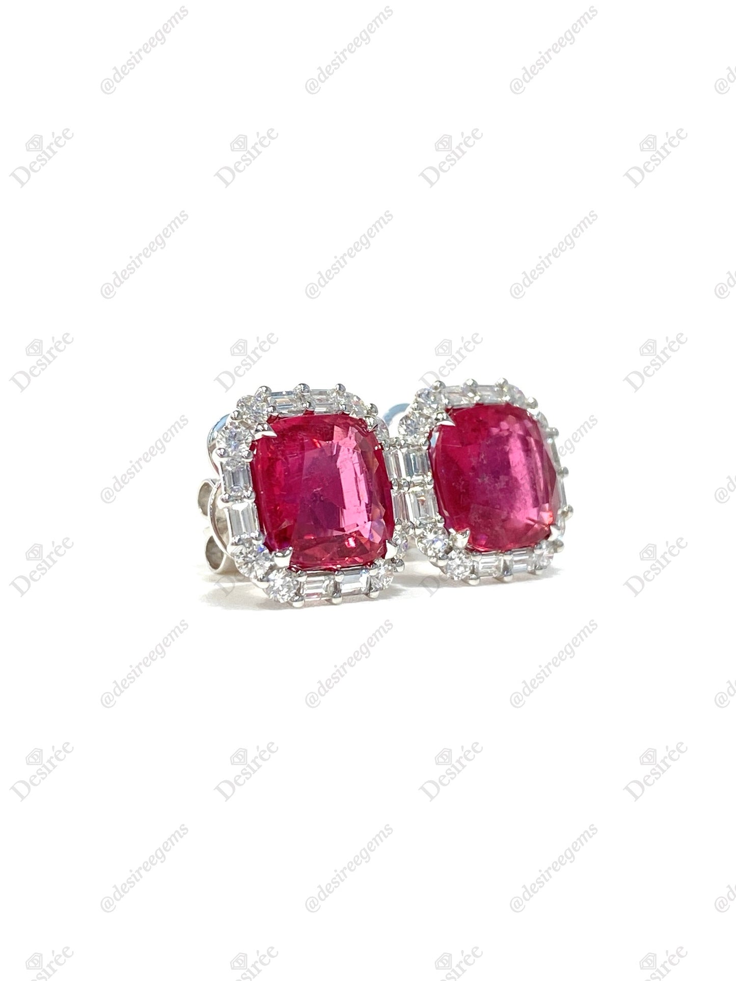 Natural Rubellite Tourmaline 6.12 Earrings
