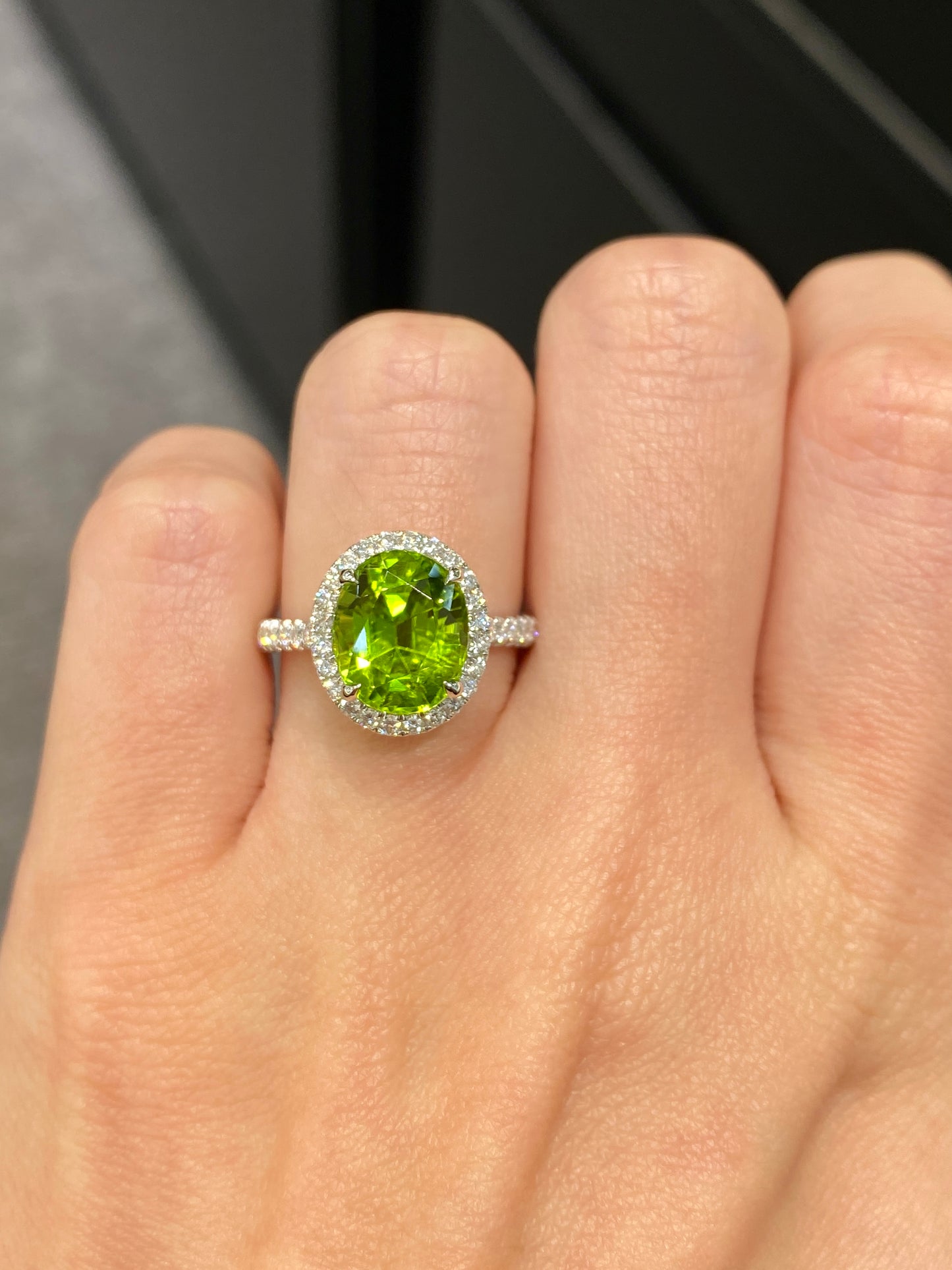 Natural Peridot 4.07ct Ring