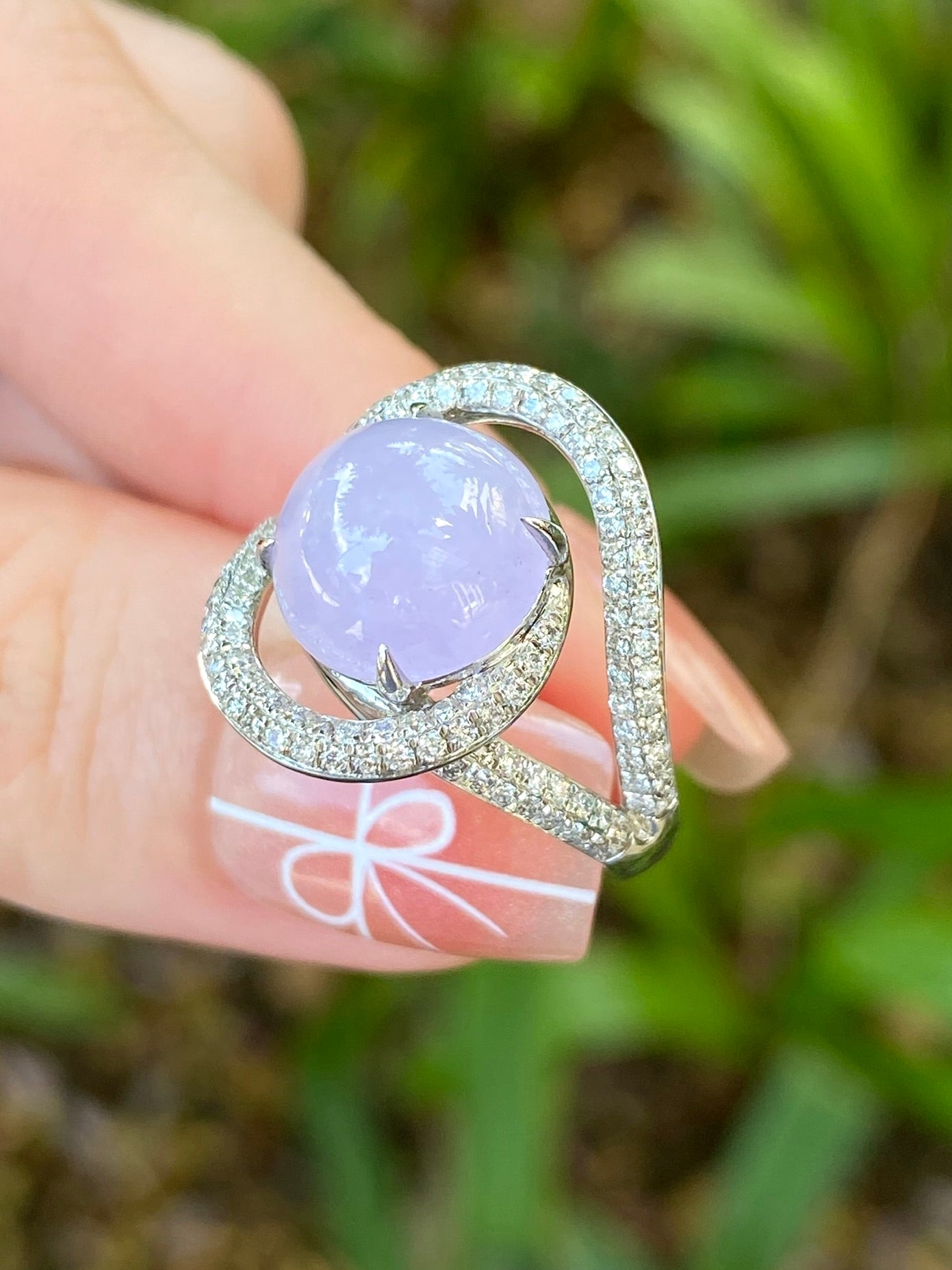 Natural Type A Lavender Jadeite Ring