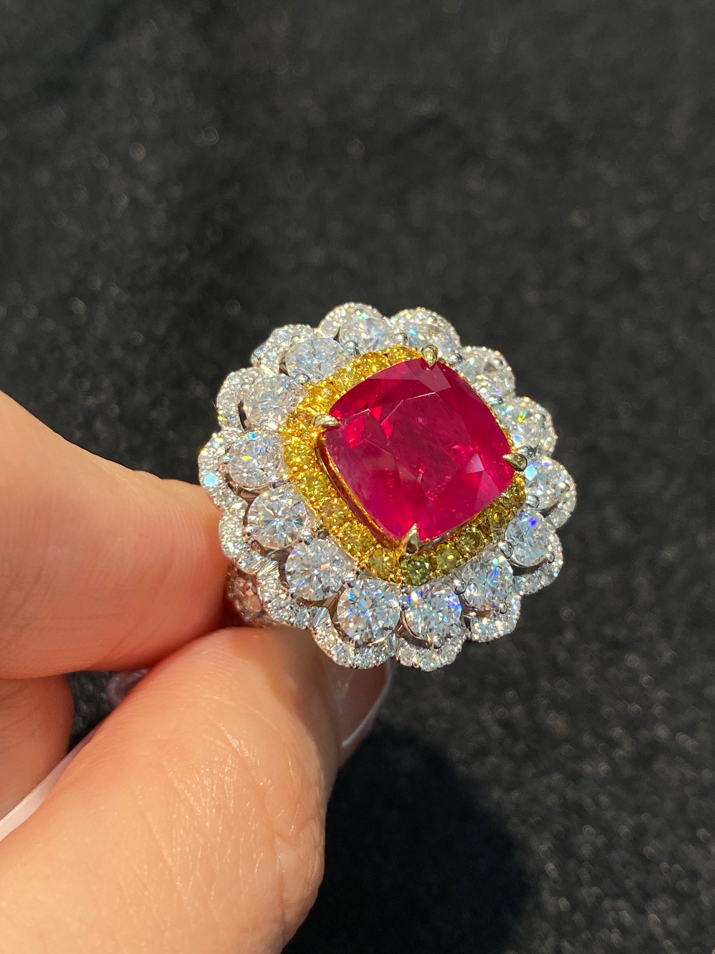 Natural Vivid Red Ruby 7.46ct Ring/Pendant