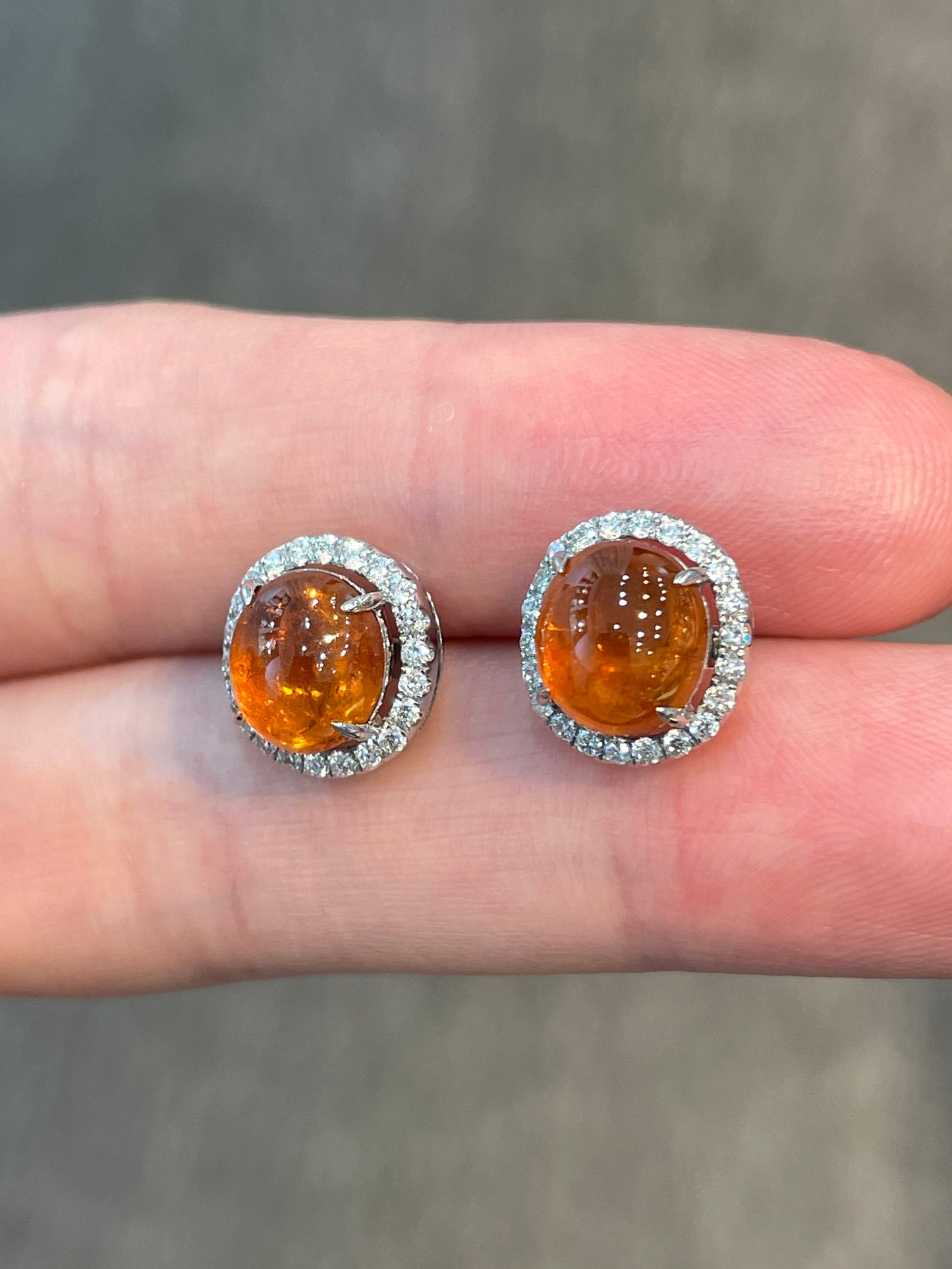 Natural Mandarin Garnet 5.25ct Earrings