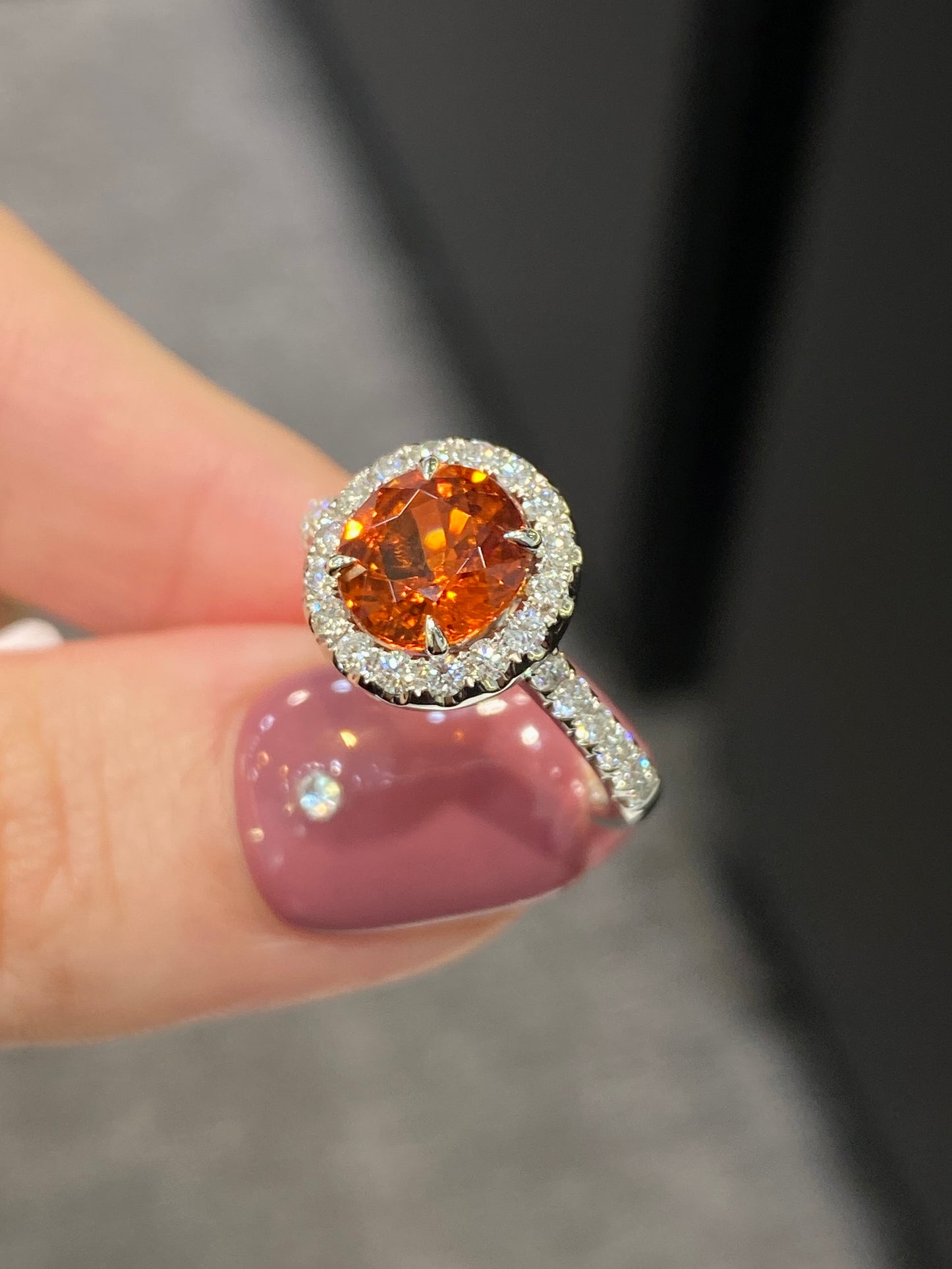 Natural Mandarin Garnet 2.10ct Ring