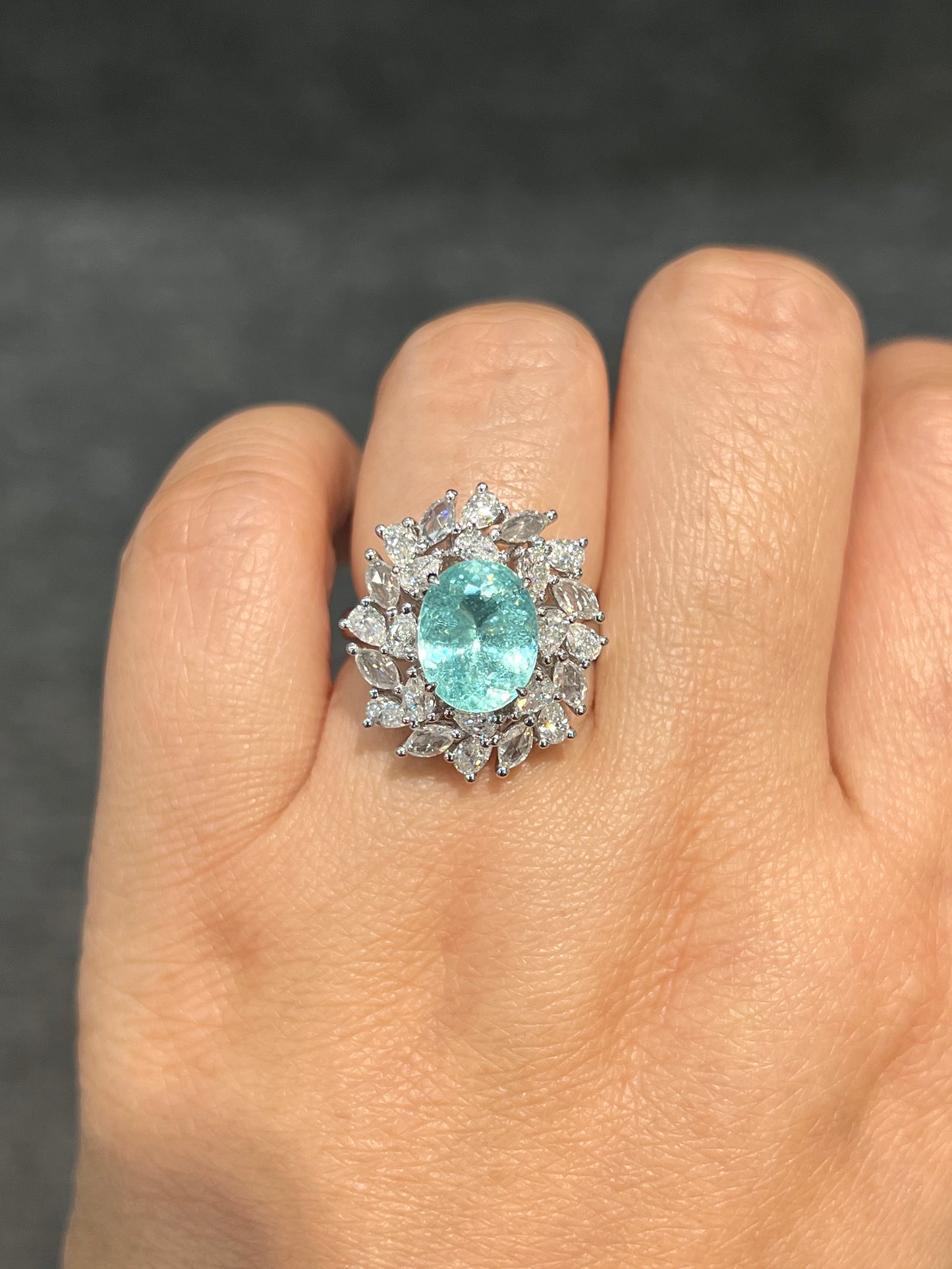 Natural Paraiba Tourmaline 3.74ct Ring