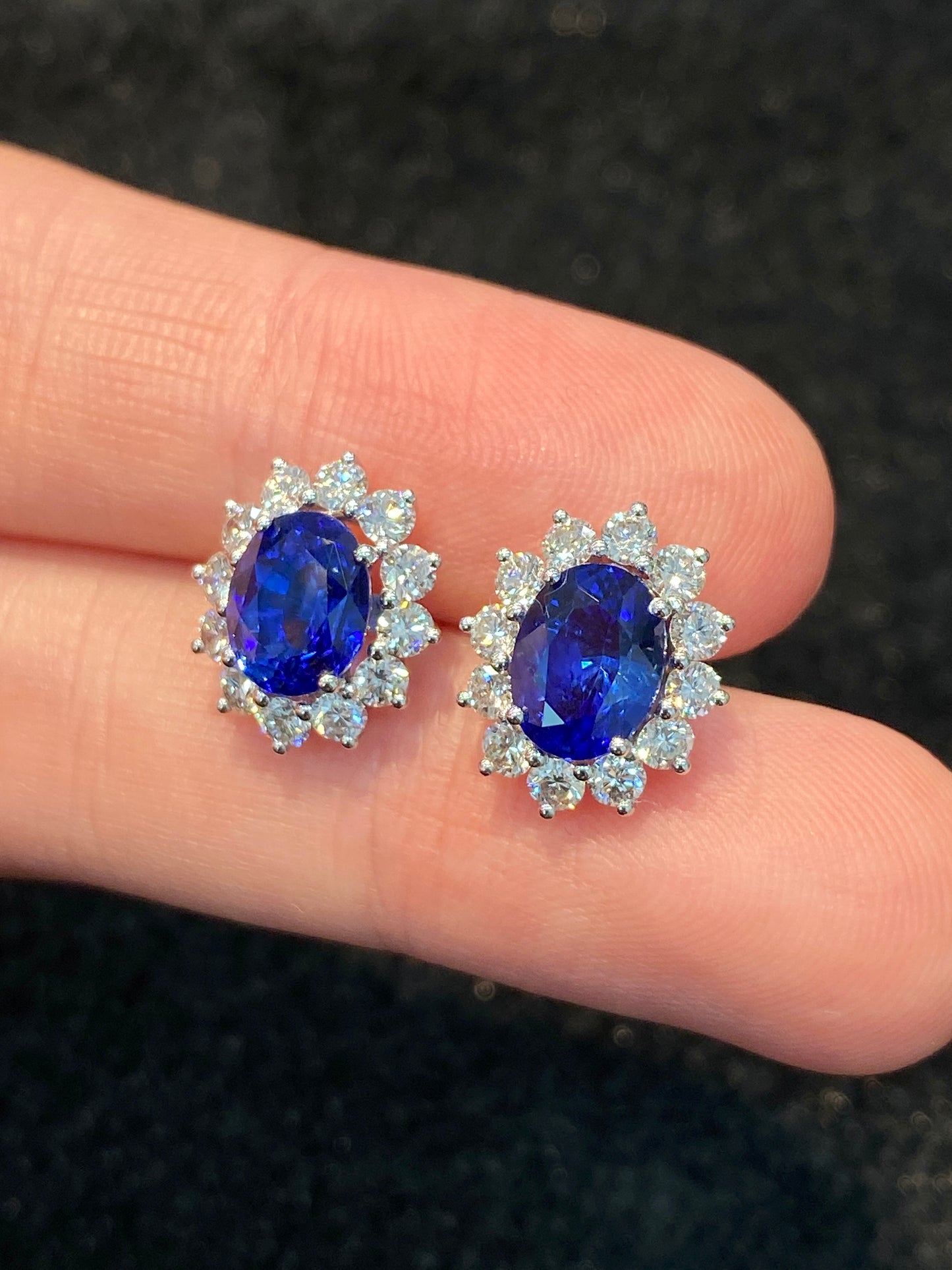 Blue Sapphire 3.36ct Earrings