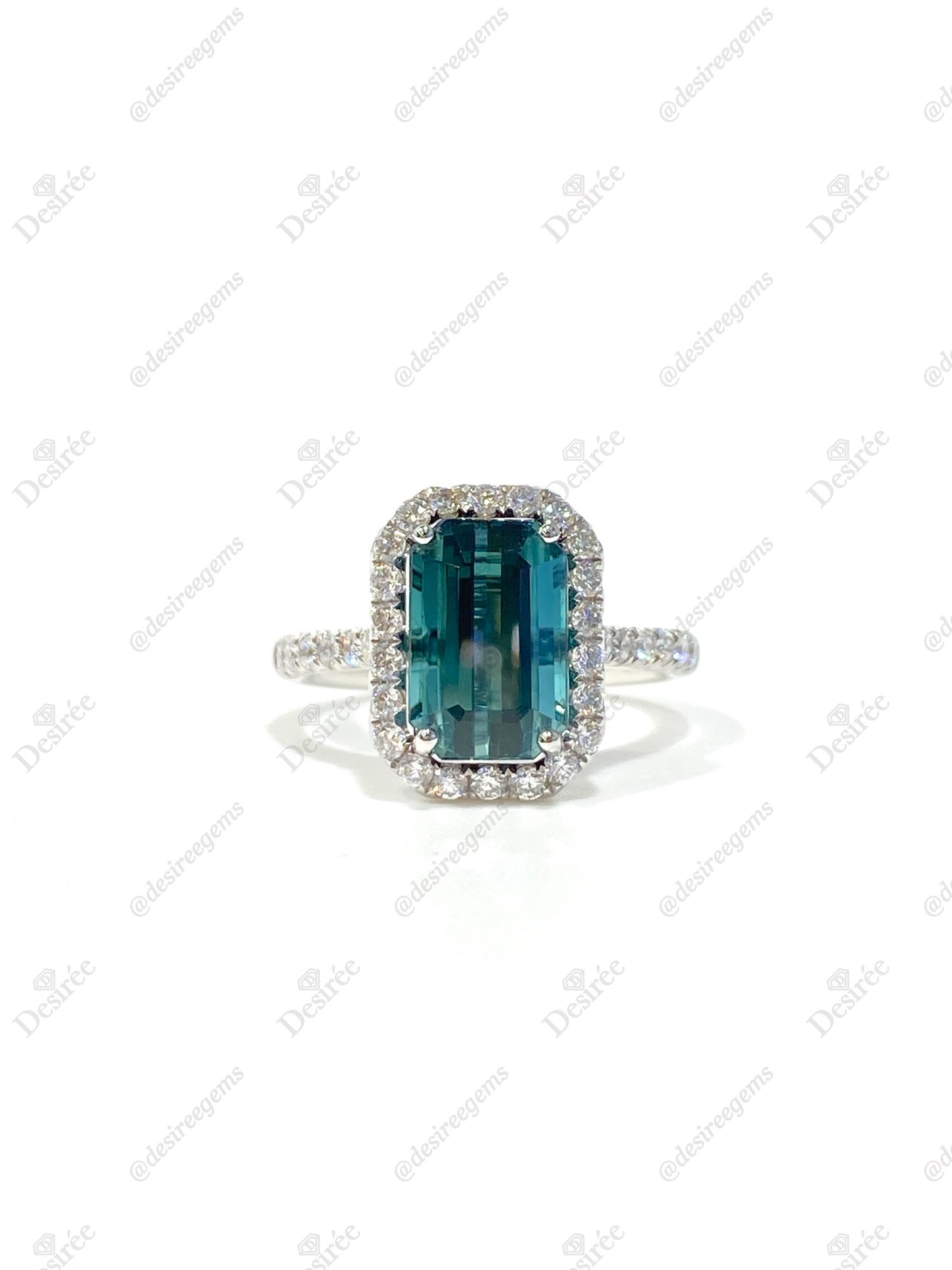 Natural Indicolite Blue Tourmaline 2.86ct Ring