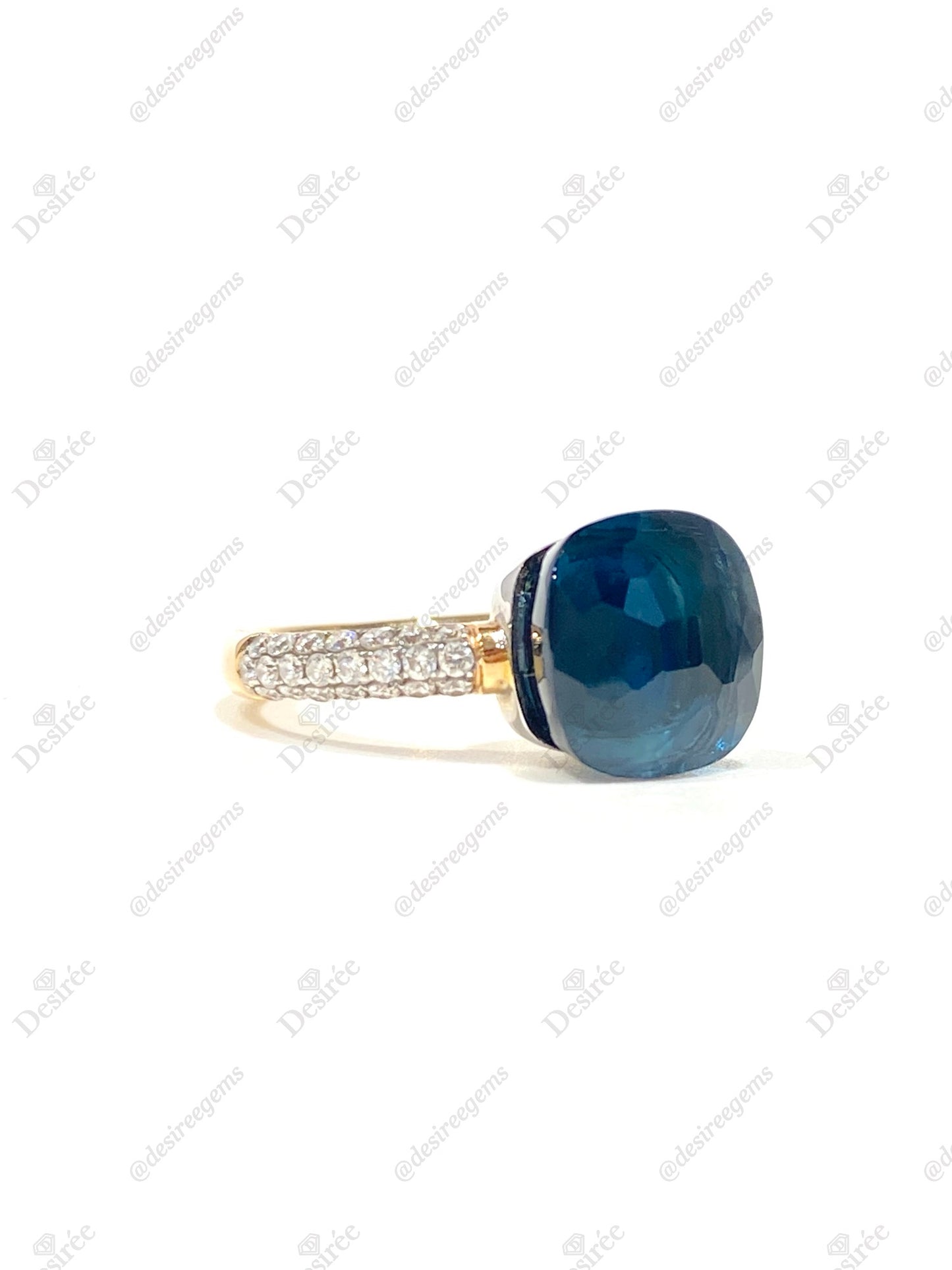 Natural London Blue Topaz 6.05ct Ring