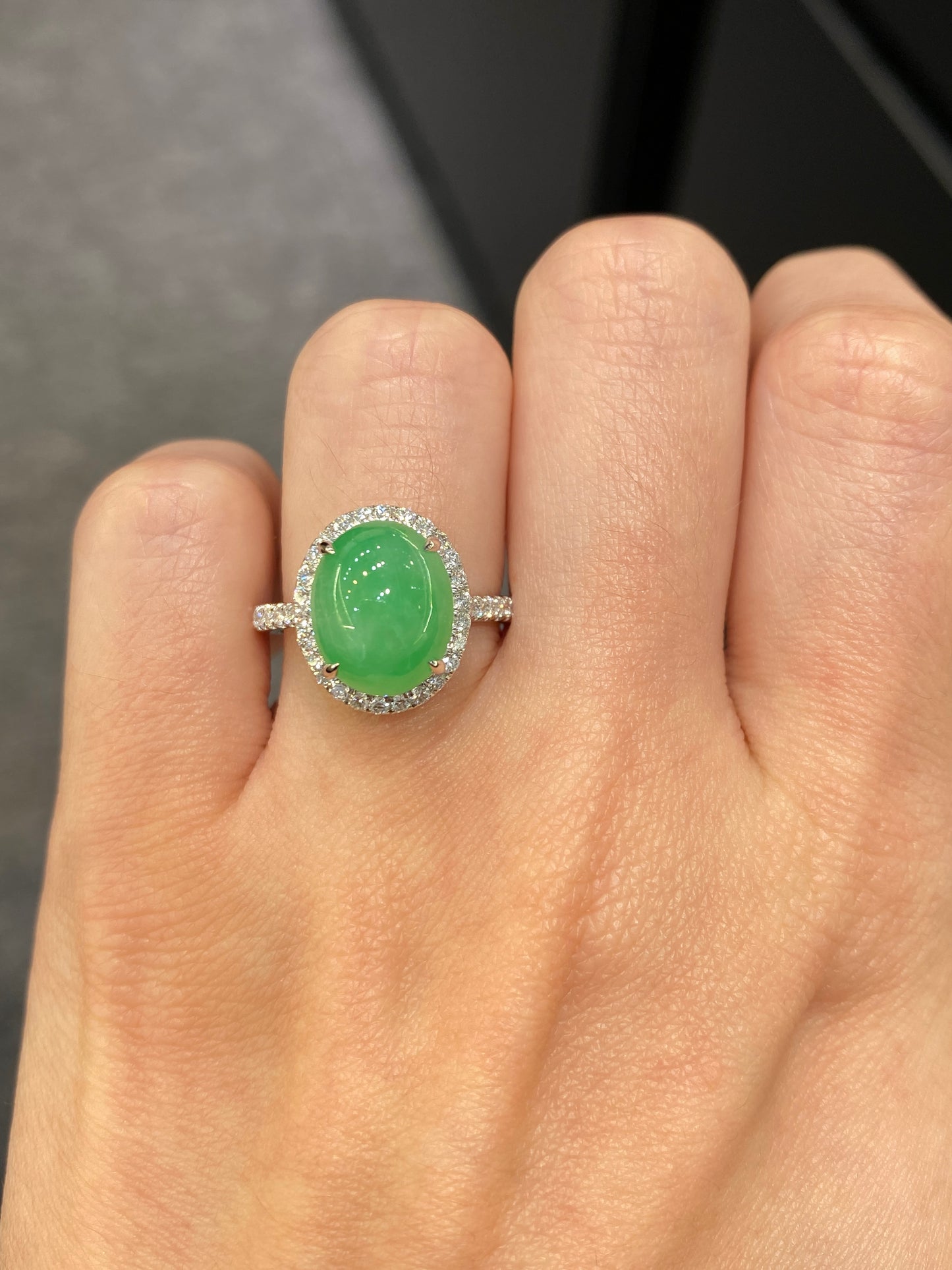 Natural Type A Jadeite Ring