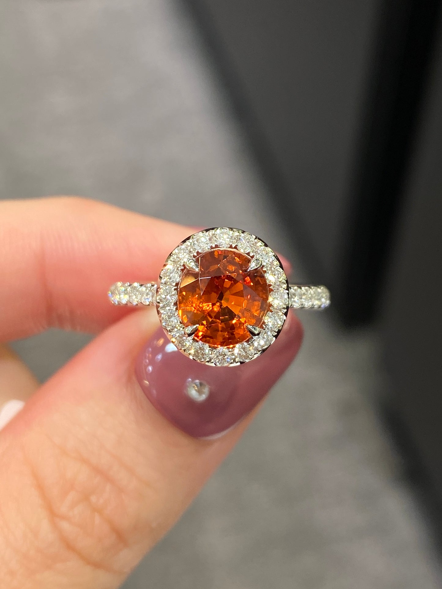 Natural Mandarin Garnet 2.10ct Ring