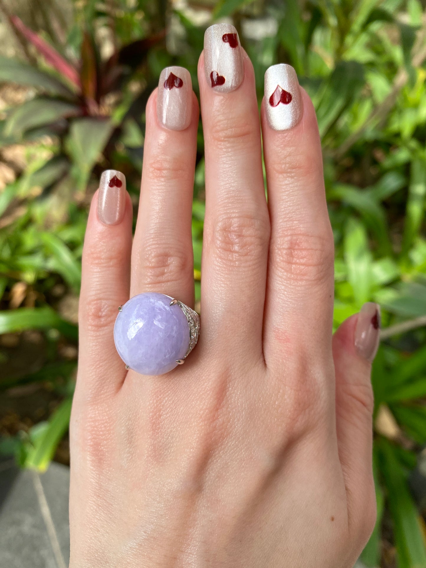 Natural Type A Lavender Jadeite Ring