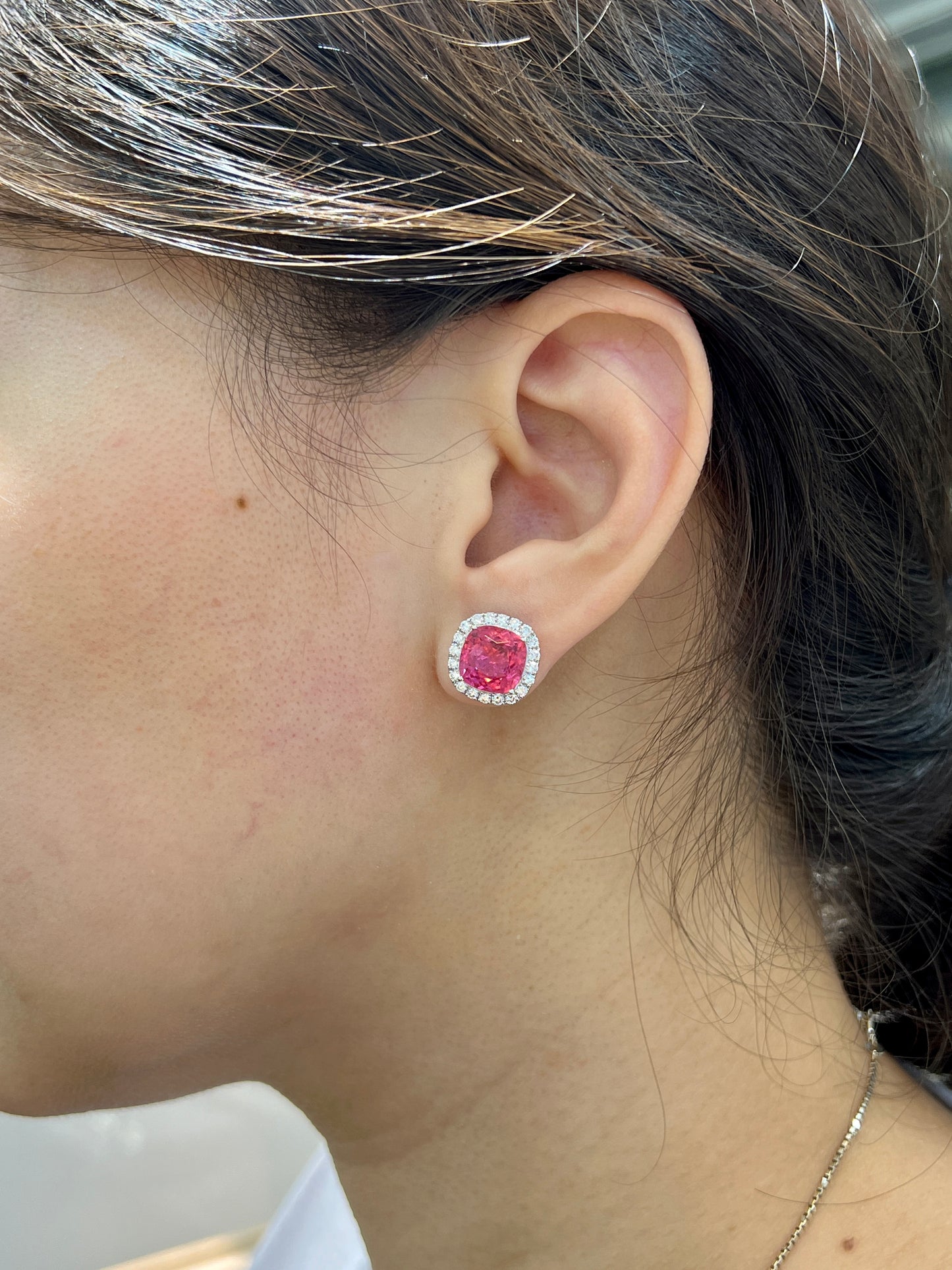 Natural Pink Tourmaline Earrings 6.15ct