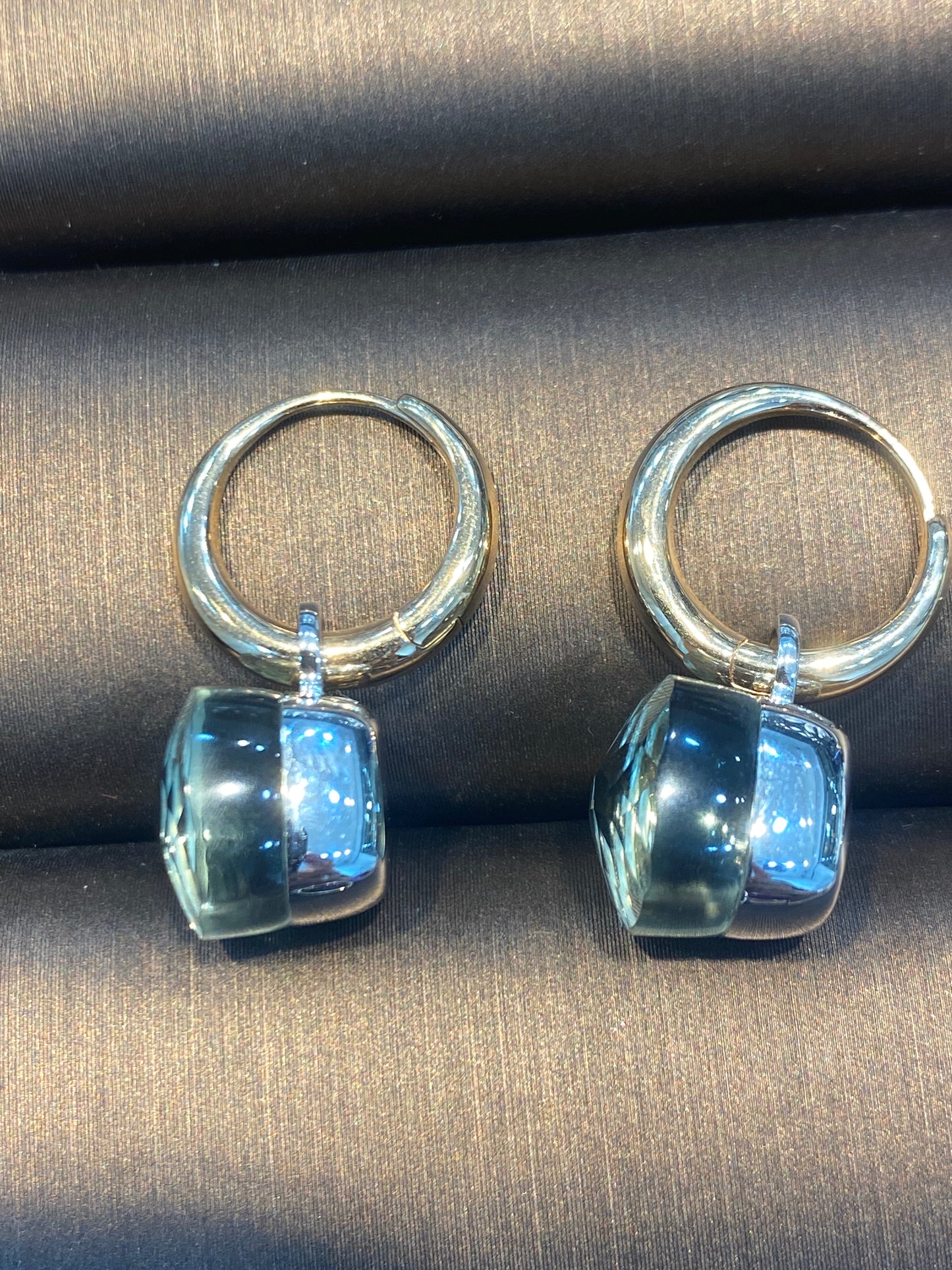 Natural Green Amethyst 12.30ct Earrings