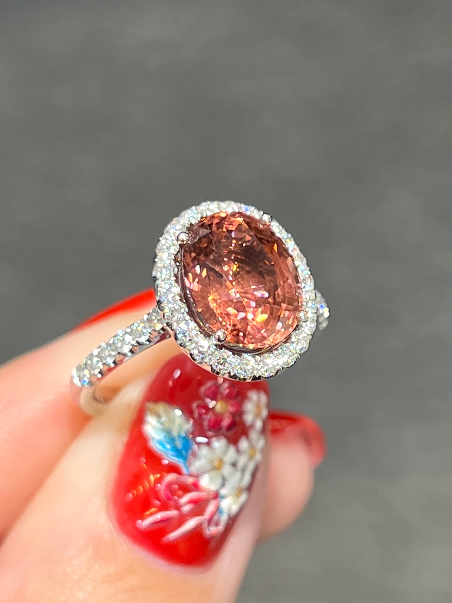 Natural Orange Tourmaline 3.29ct Ring