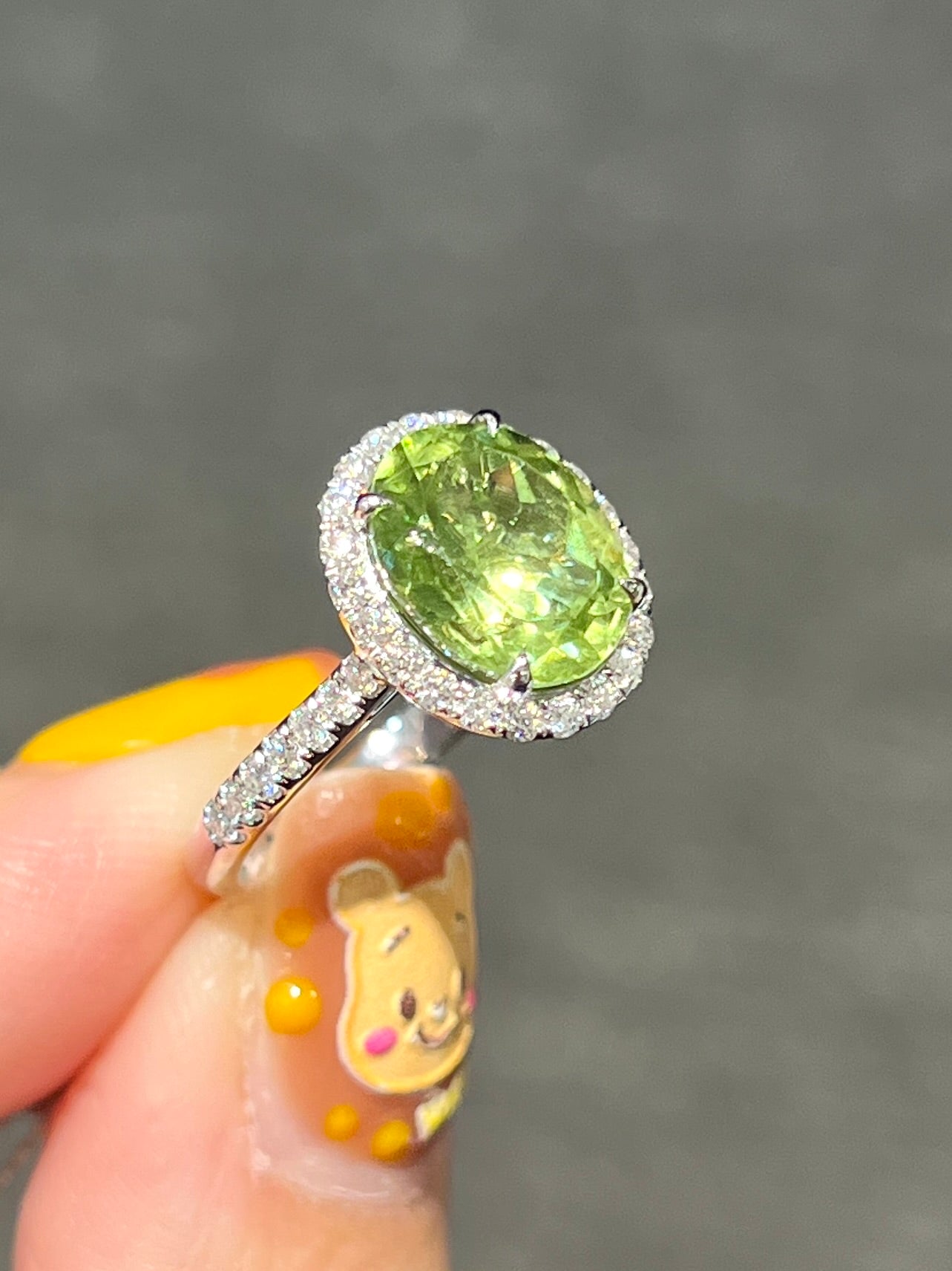 Natural Peridot 3.54ct Ring