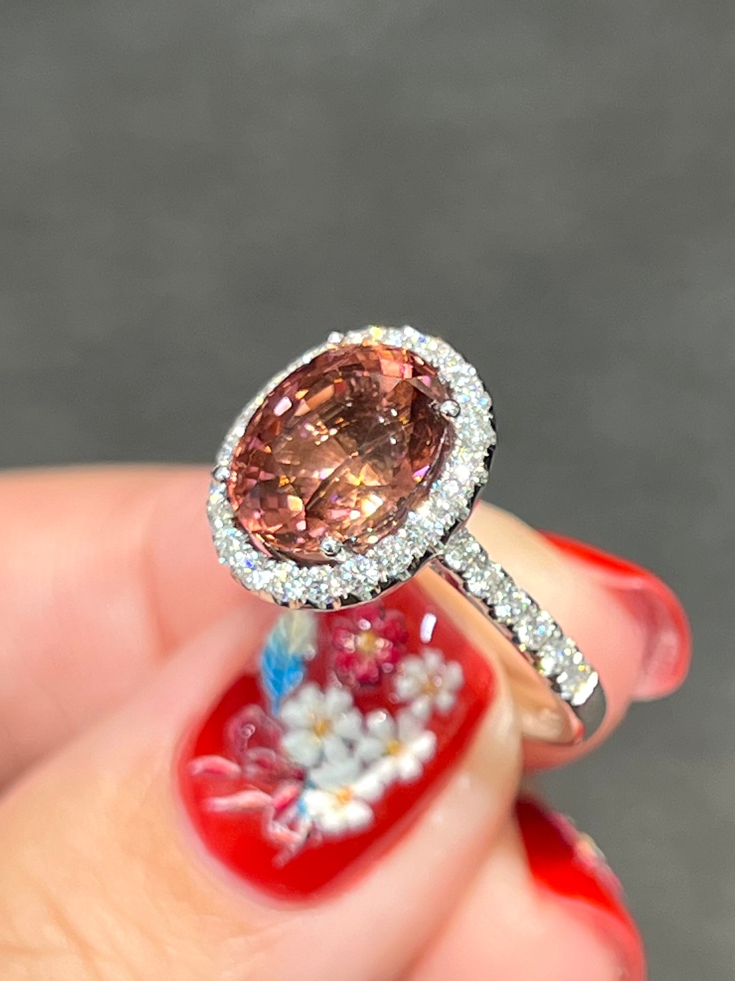 Natural Orange Tourmaline 3.29ct Ring