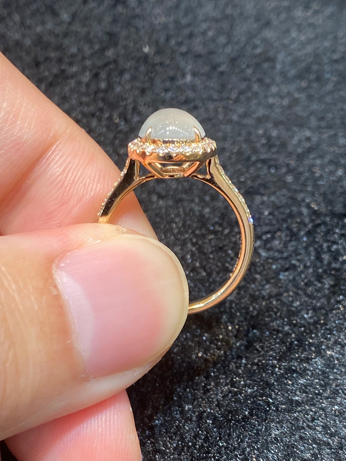 Natural Type A Icy Jadeite Ring