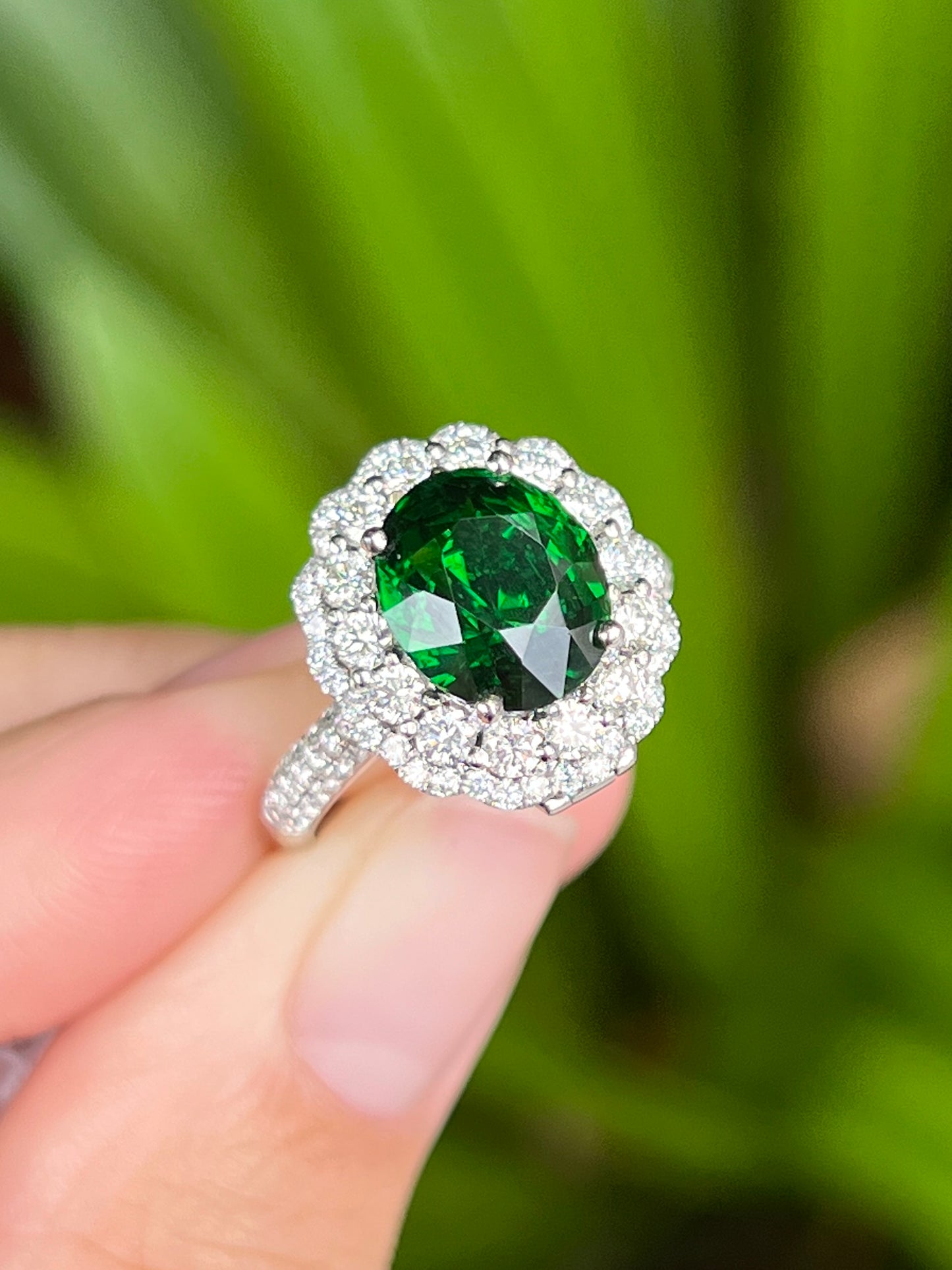 Natural Green Garnet Tsavorite 3.53ct Ring