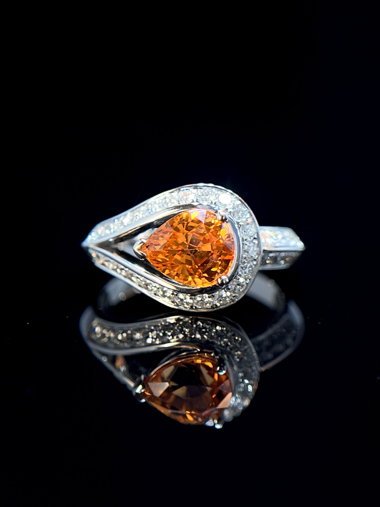 Natural Mandarin Garnet 1.82ct Ring