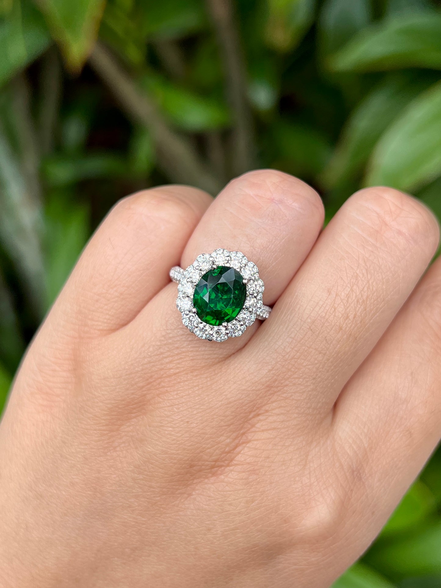 Natural Green Garnet Tsavorite 3.53ct Ring