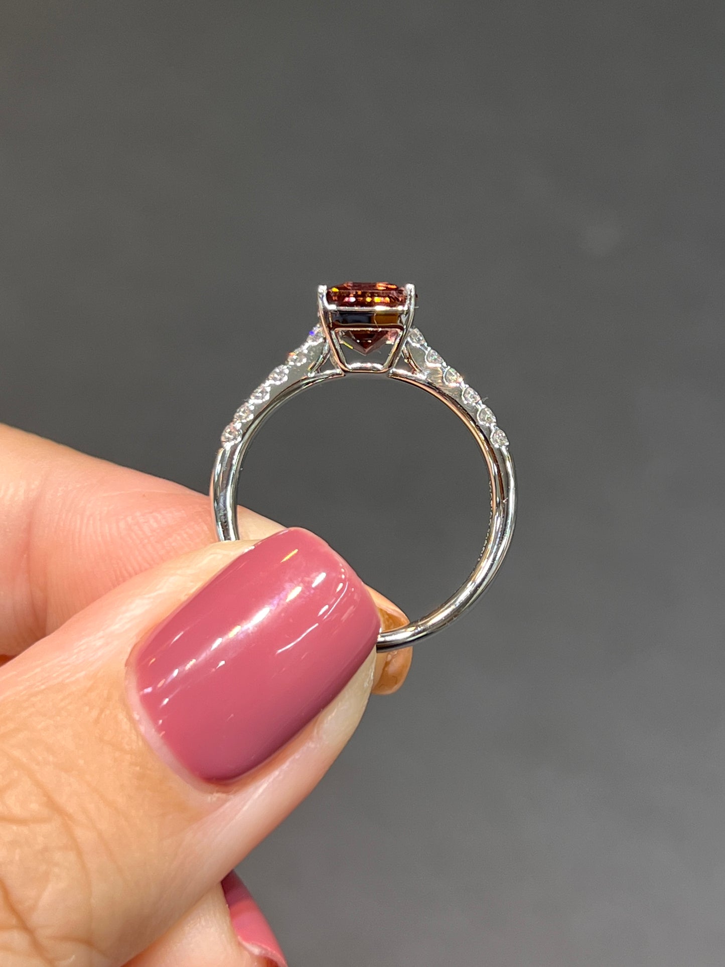 Natural Purplish Pink Tourmaline 1.55ct Ring