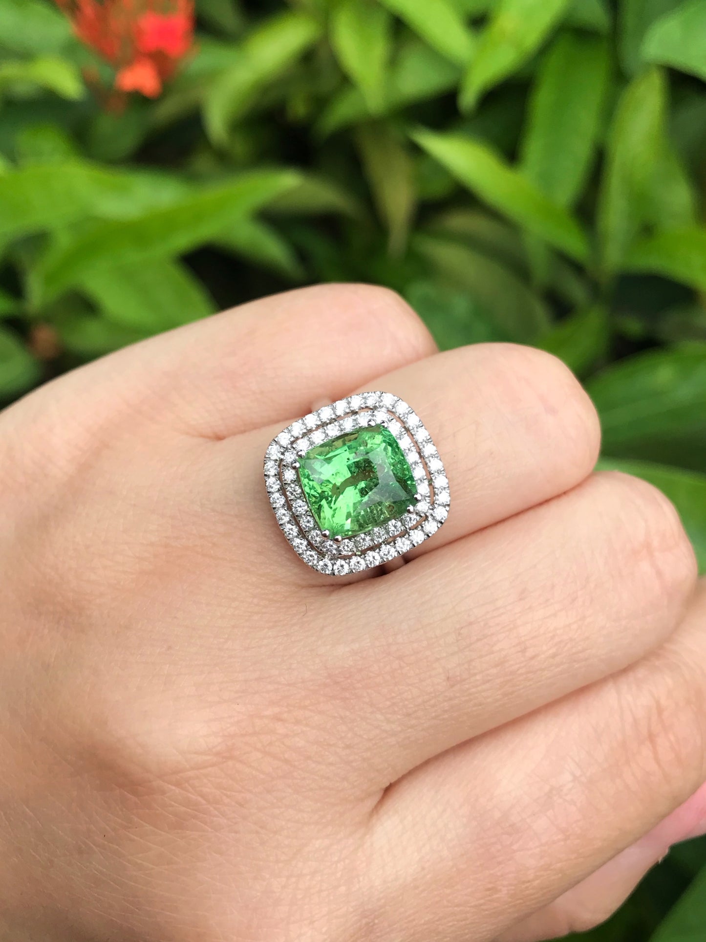 Natural Green Garnet Tsavorite 4.99ct Ring