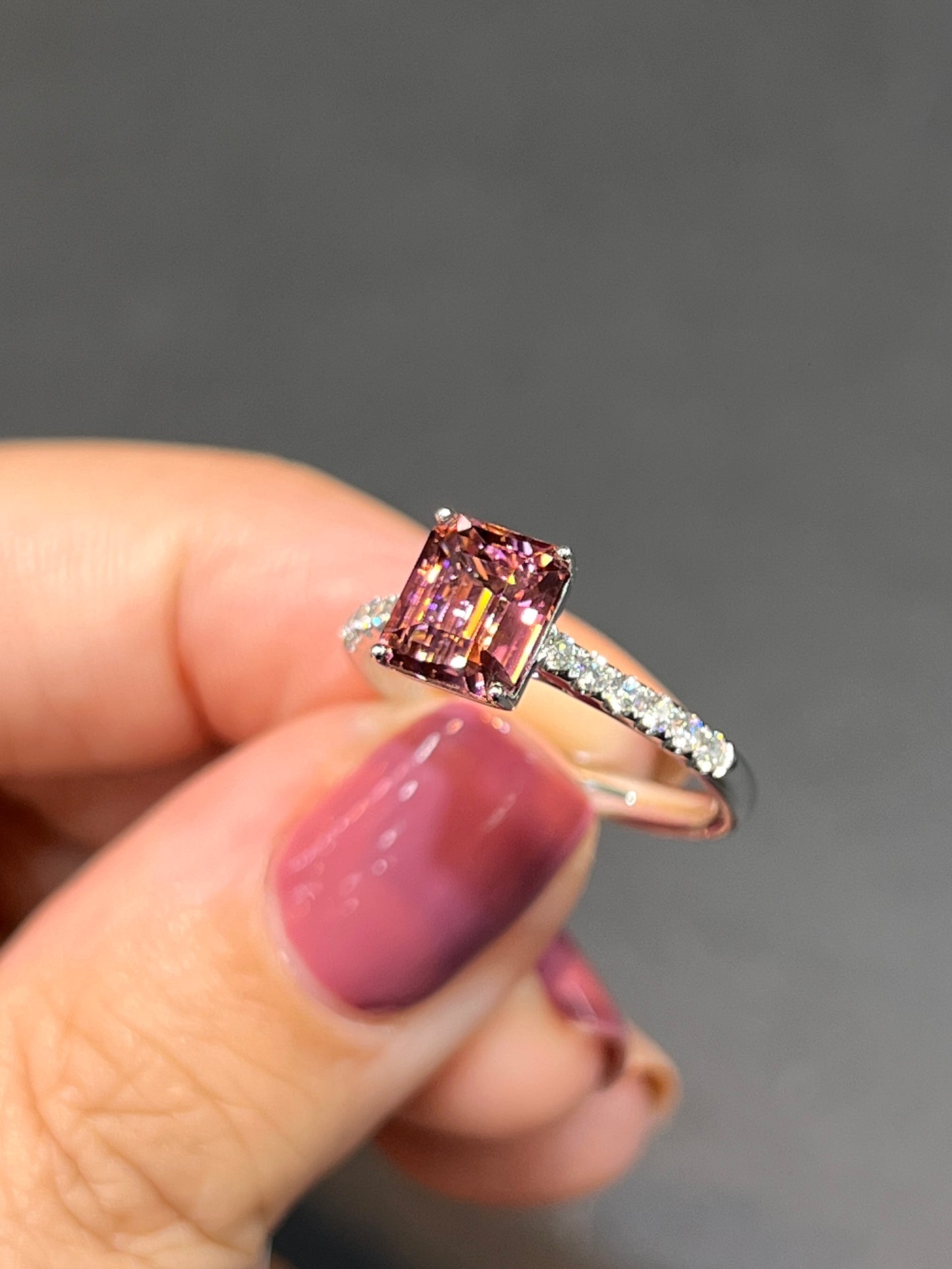 Natural Purplish Pink Tourmaline 1.55ct Ring