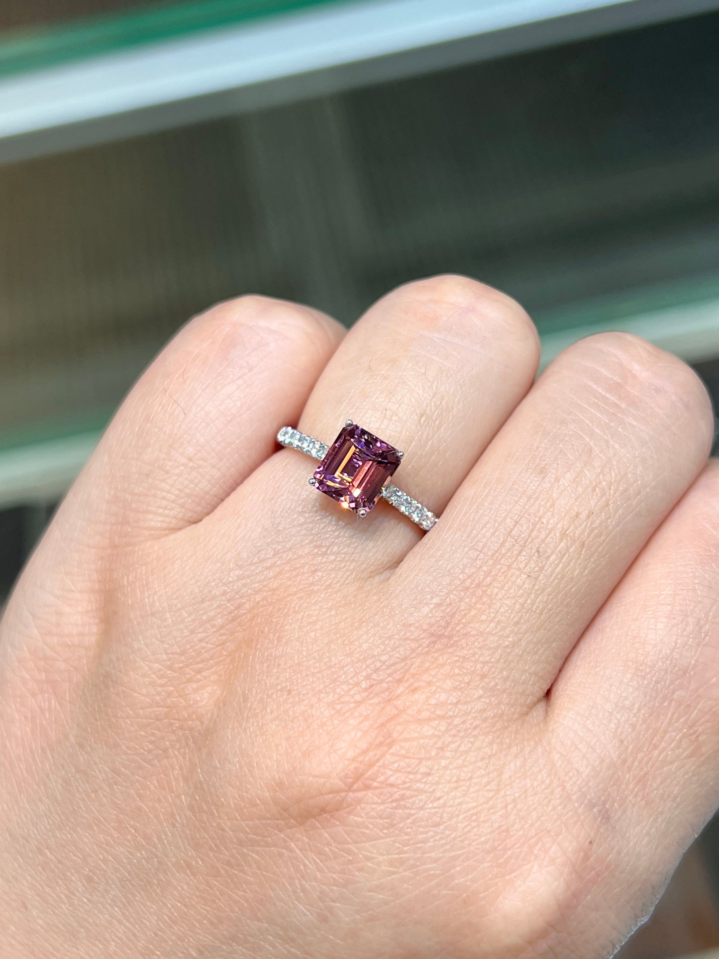 Natural Purplish Pink Tourmaline 1.55ct Ring