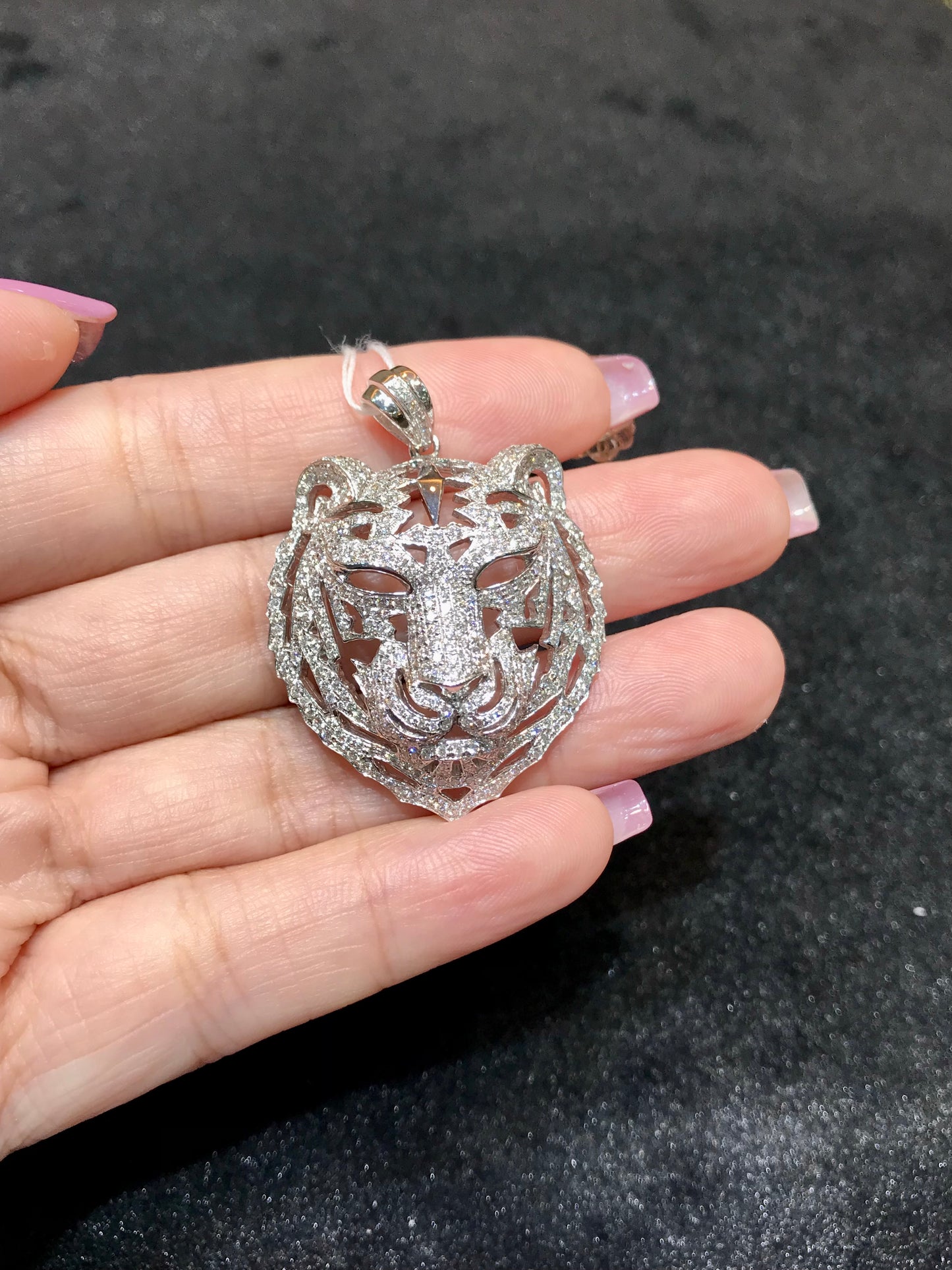 Natural Diamond Tiger Pendant 2.23ct