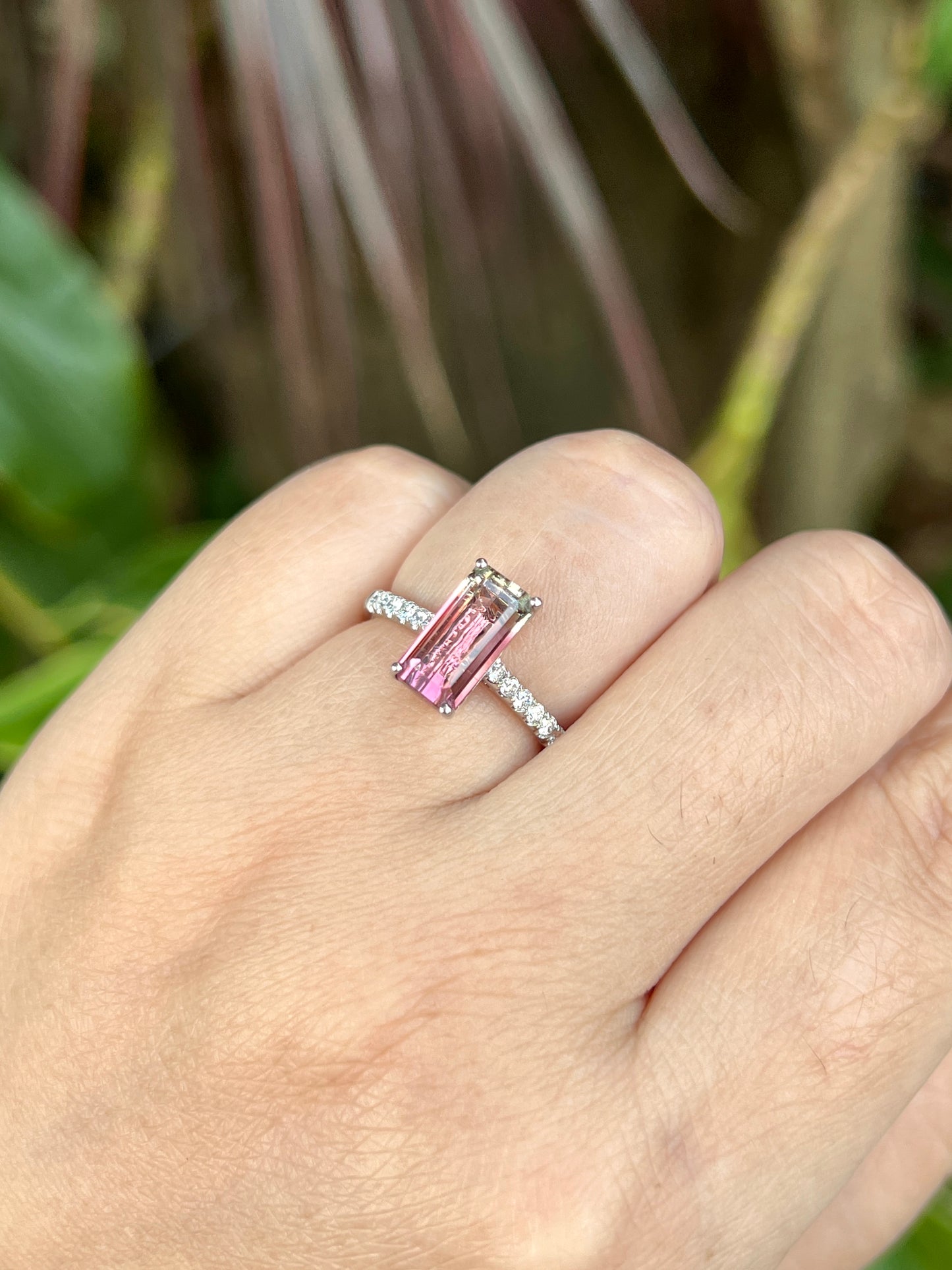 Natural Bicolor Tourmaline 2.38ct Ring