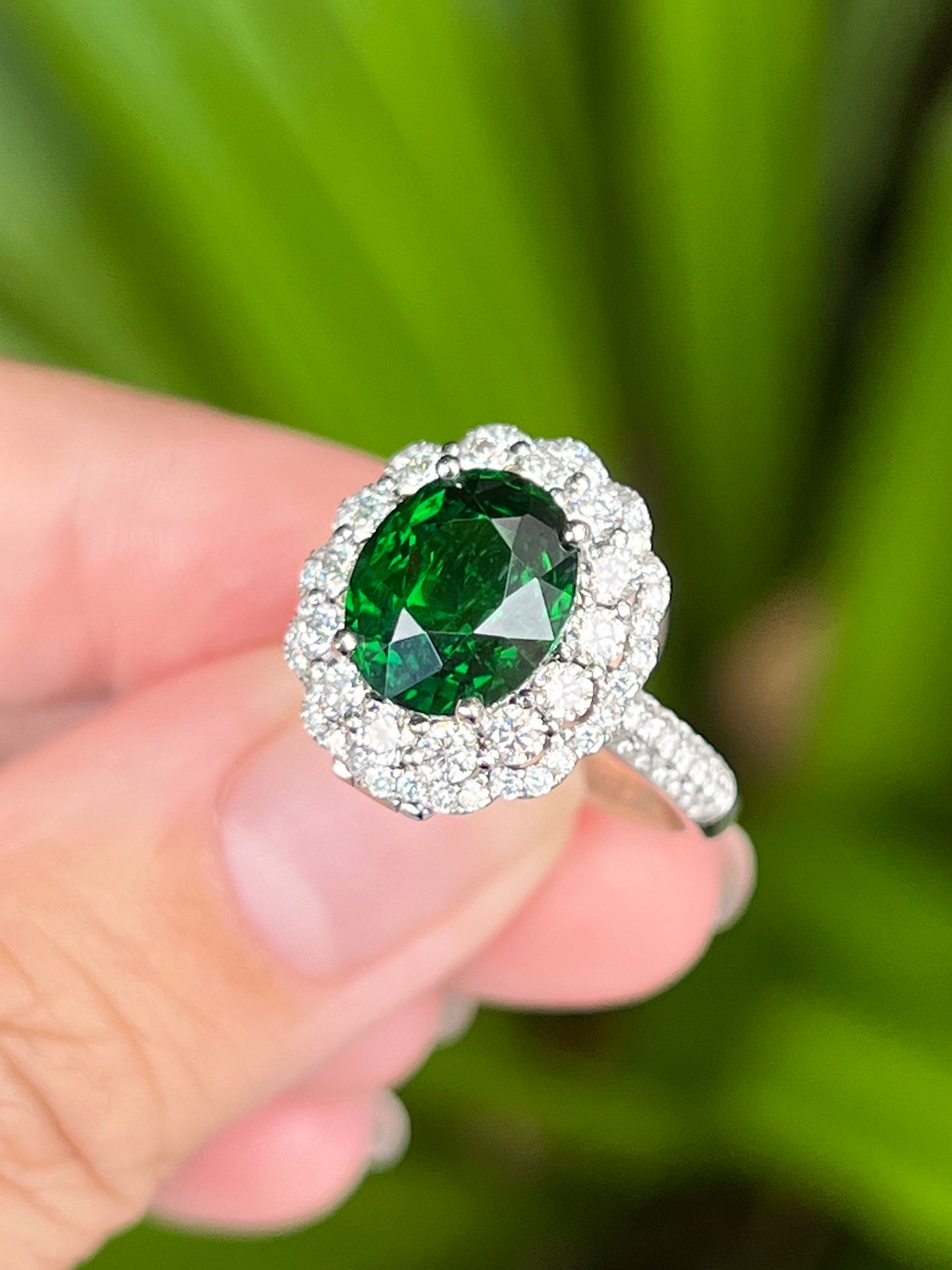 Natural Green Garnet Tsavorite 3.53ct Ring