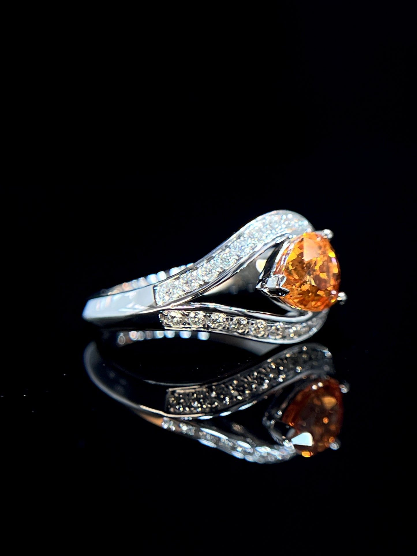Natural Mandarin Garnet 1.82ct Ring