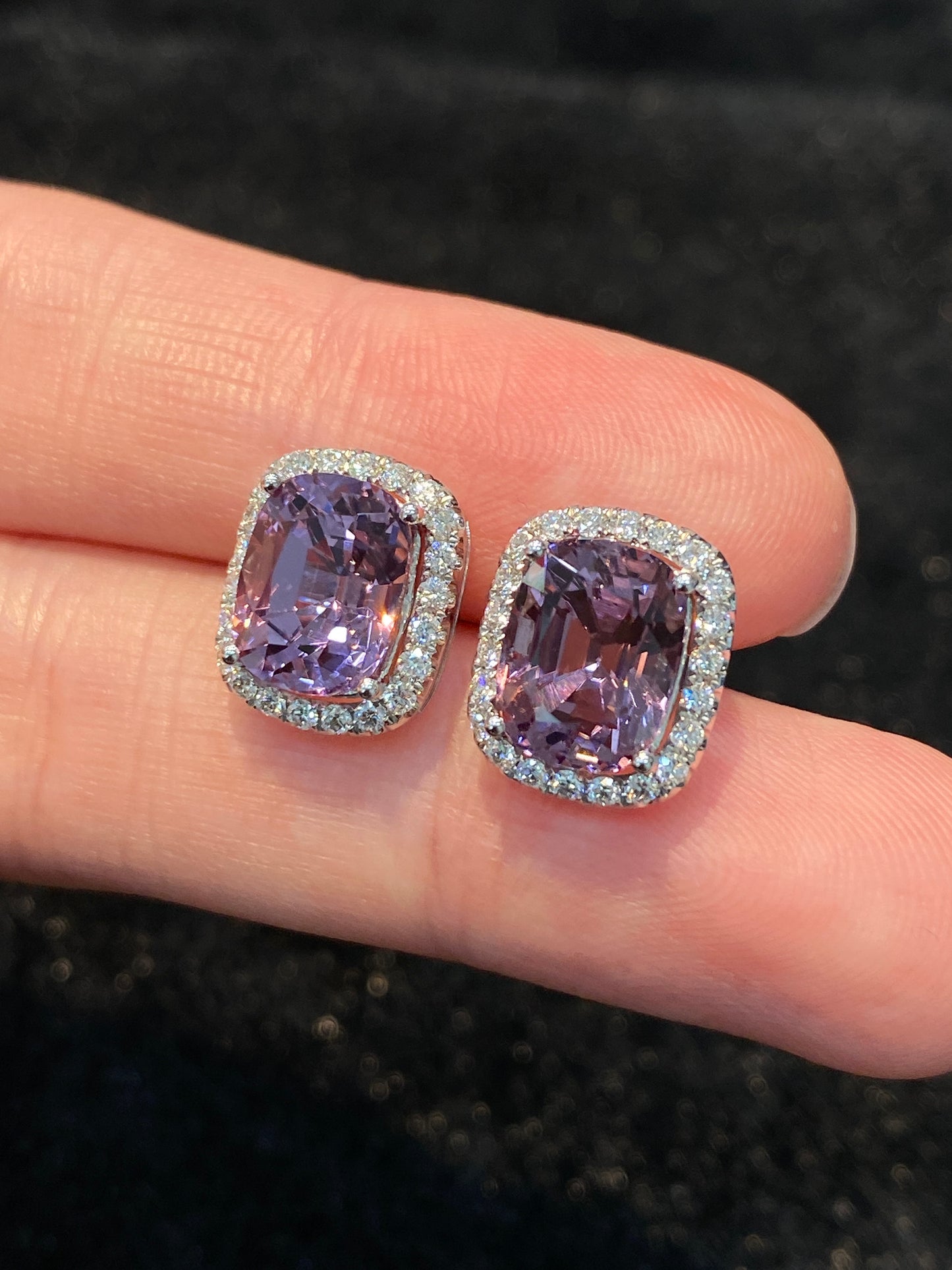 Natural Purple Spinel 5.82ct Earrings