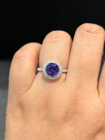 Natural Tanzanite 1.87ct Ring Set With Natural Diamonds In 18K White Gold Singapore Gemstone Fine Jewellery
