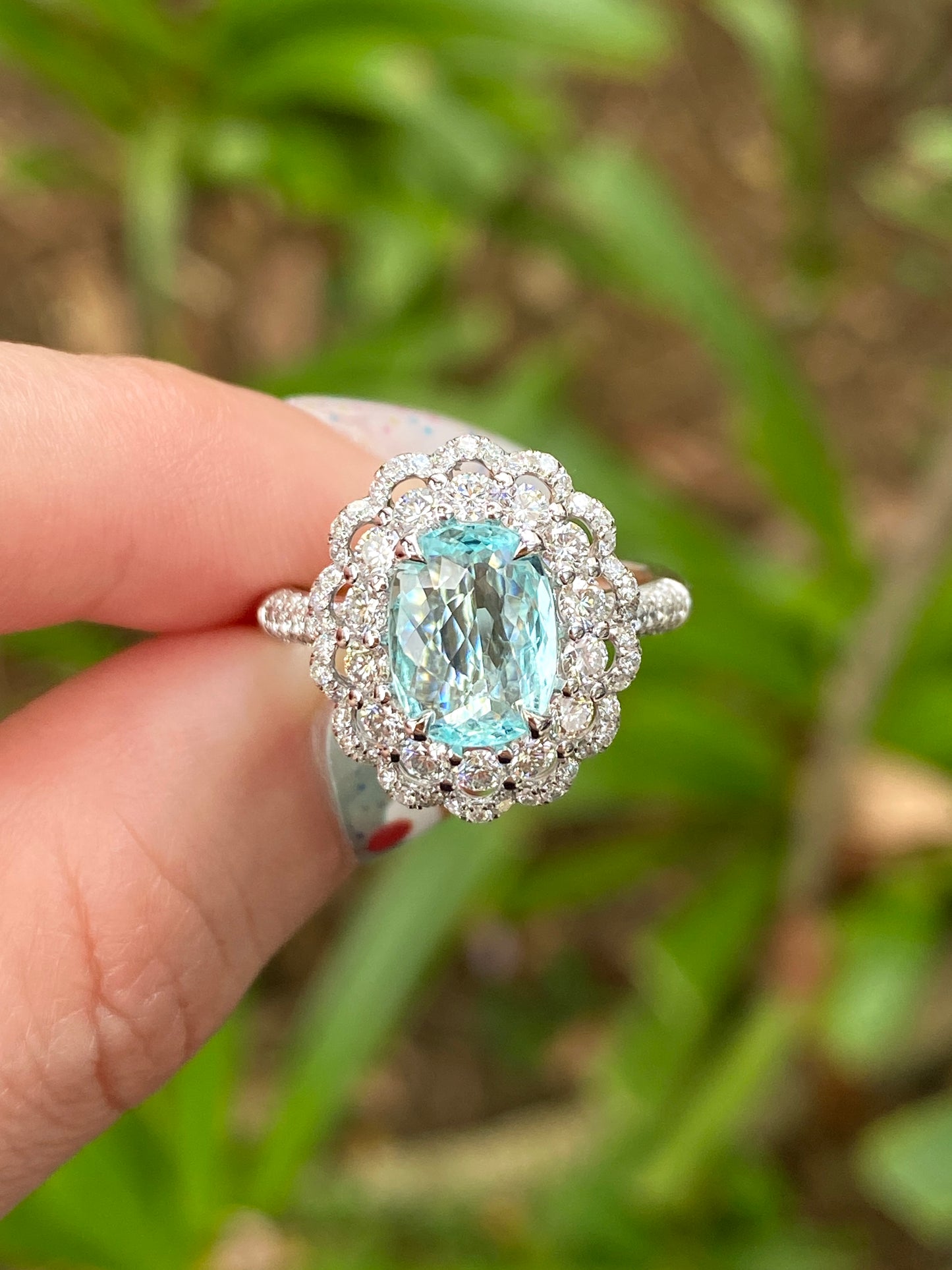 Natural Paraiba Tourmaline 1.28ct Ring