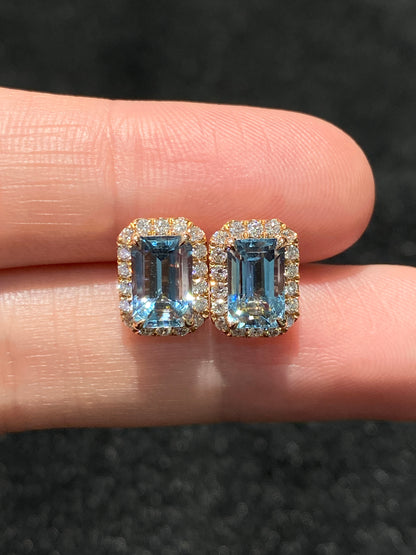 Natural Aquamarine Earrings 2.34ct