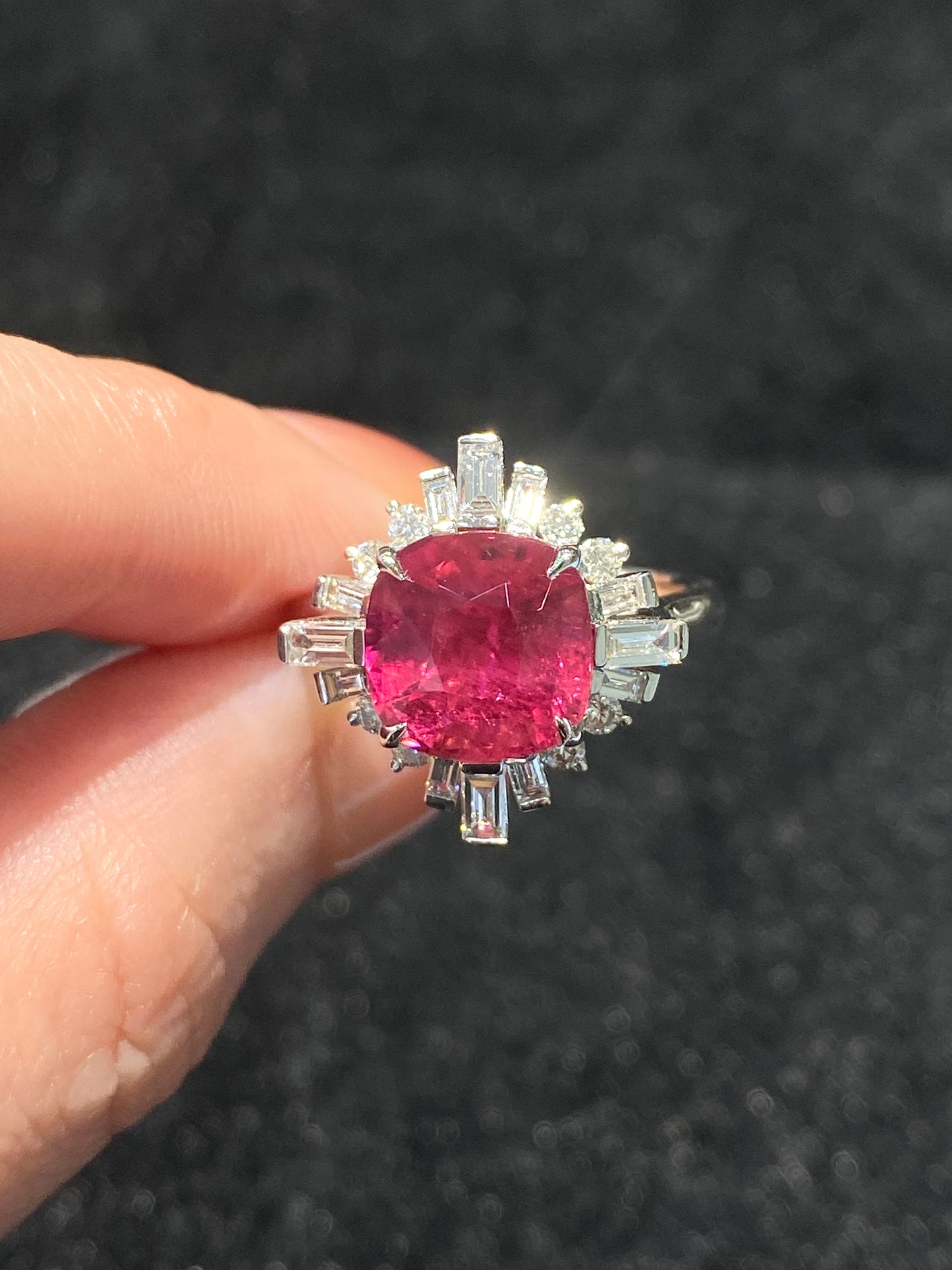 Natural Rubellite Tourmaline 3.74ct Ring