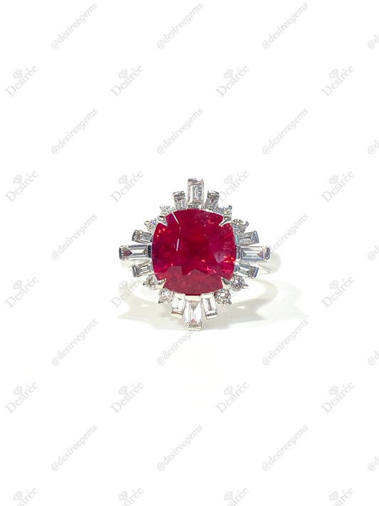 Natural Rubellite Tourmaline 3.74ct Ring