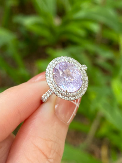 Natural Unheated Lavender Sapphire 3.78ct Ring