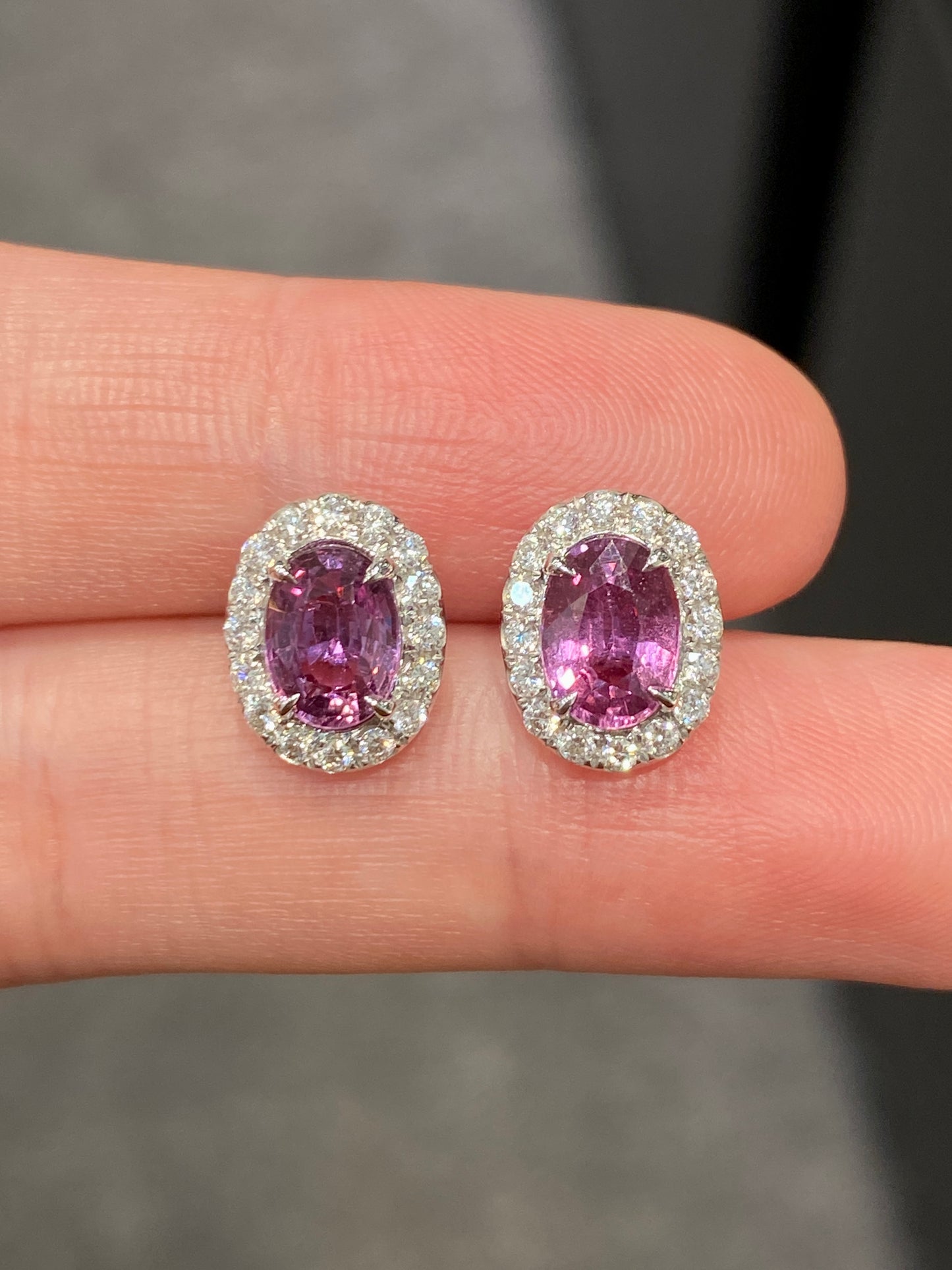 Natural Pink Sapphire 2.29ct Earrings