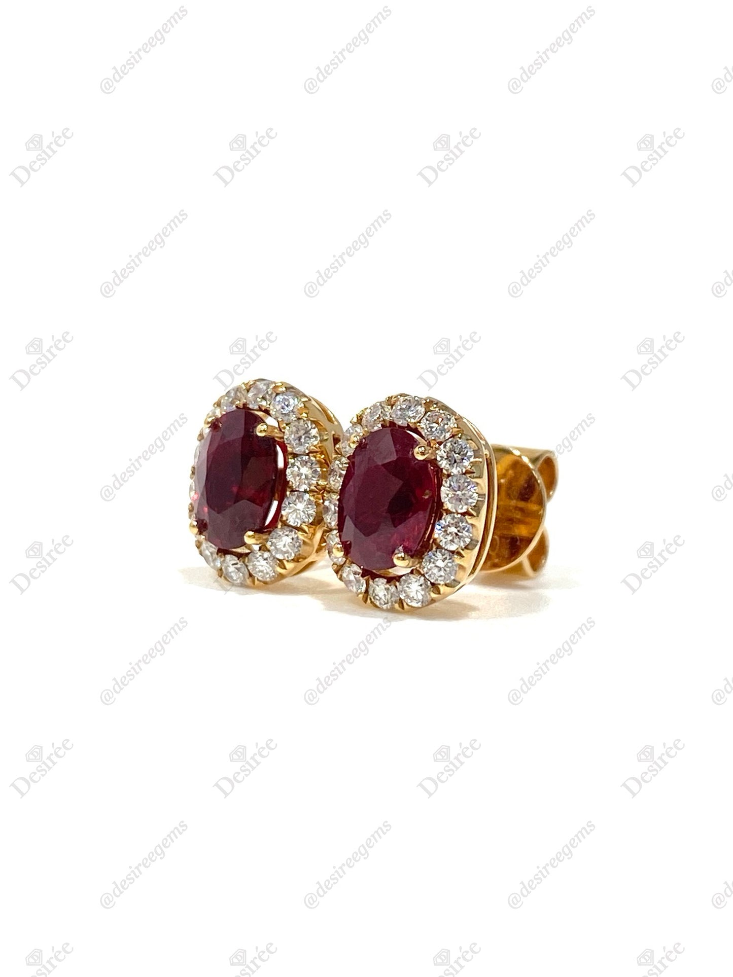 Natural Unheated Ruby 1.50ct Earrings