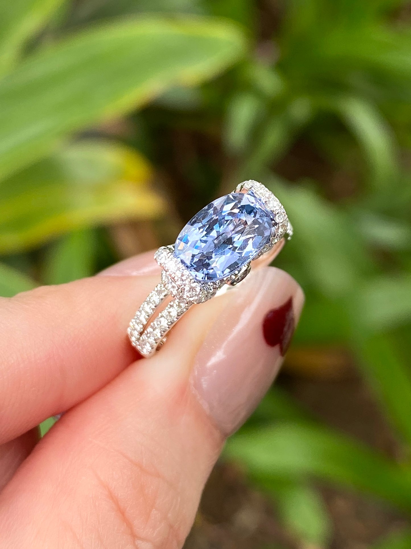 Natural Purplish Grey Spinel 2.25ct Ring