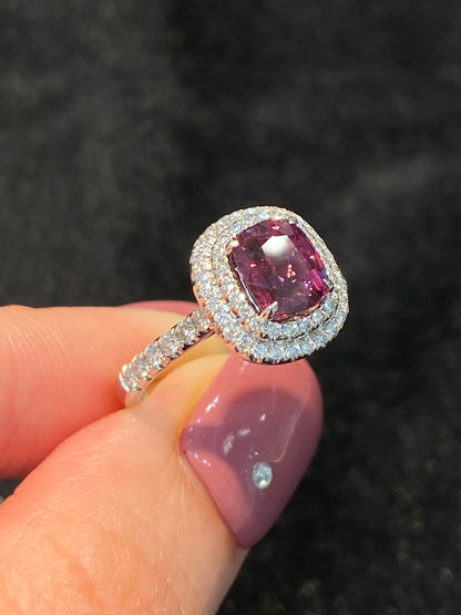 Natural Pink Sapphire 1.74ct Ring