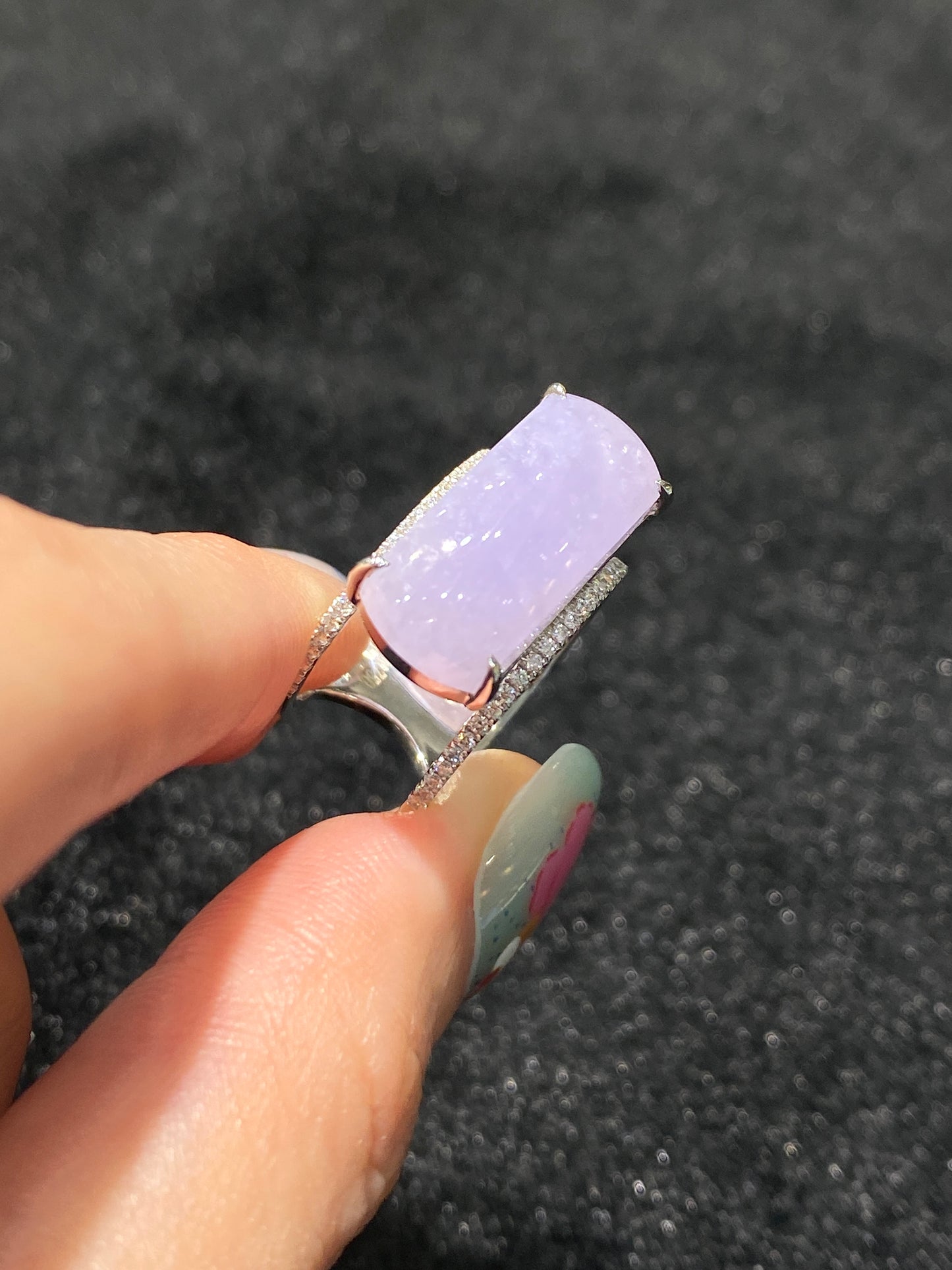 Natural Type A Lavender Jadeite Ring