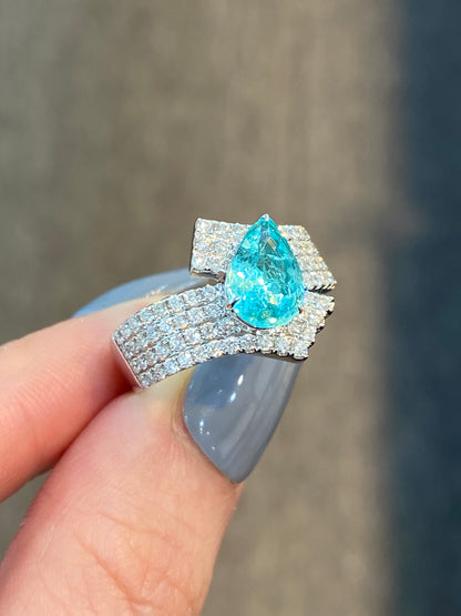 Natural Paraiba Tourmaline 1.45ct Ring