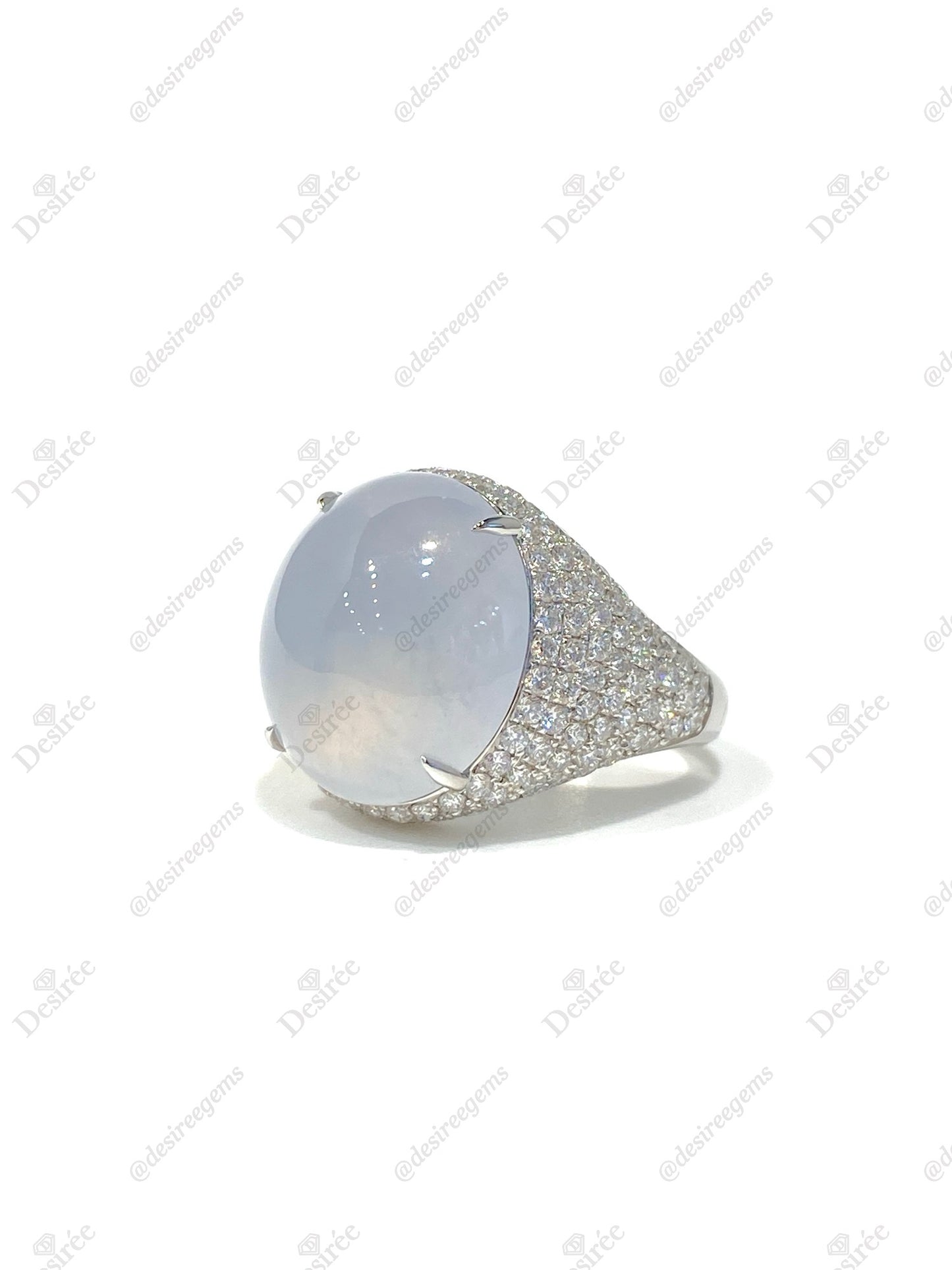 Natural Type A Icy Jadeite Ring