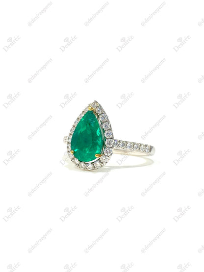 Natural Colombian Emerald 1.68ct Ring