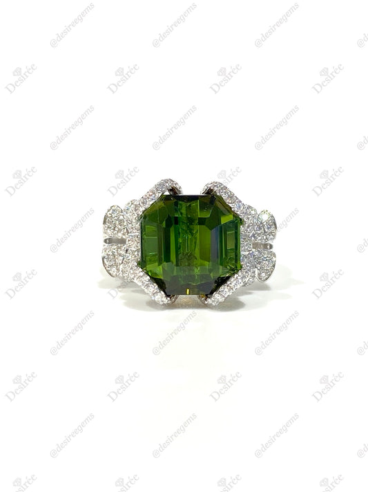 Natural Green Tourmaline 6.30ct Ring