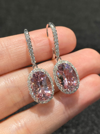 Natural Morganite 6.16ct Earrings