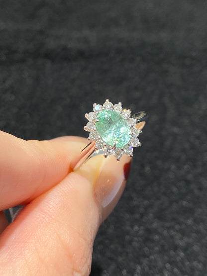 Natural Paraiba Tourmaline 1.09ct Ring