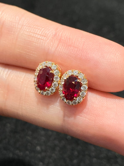 Natural Unheated Ruby 1.50ct Earrings